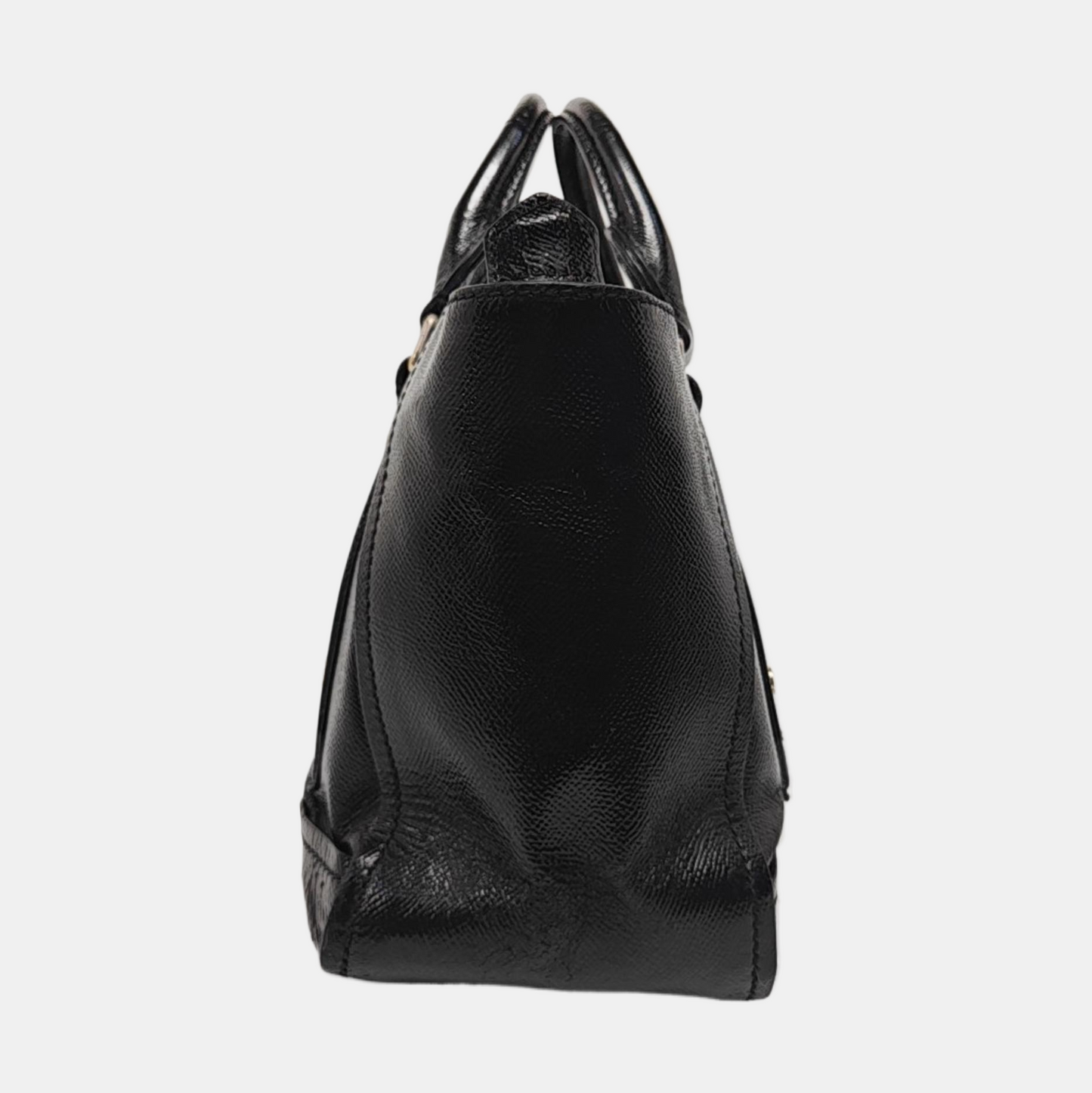 BURBERRY Somerford Black Leather Stud Single Shoulder Handbag Golden Silver Hardware Removable shoulder strap-(SKU)-960988293