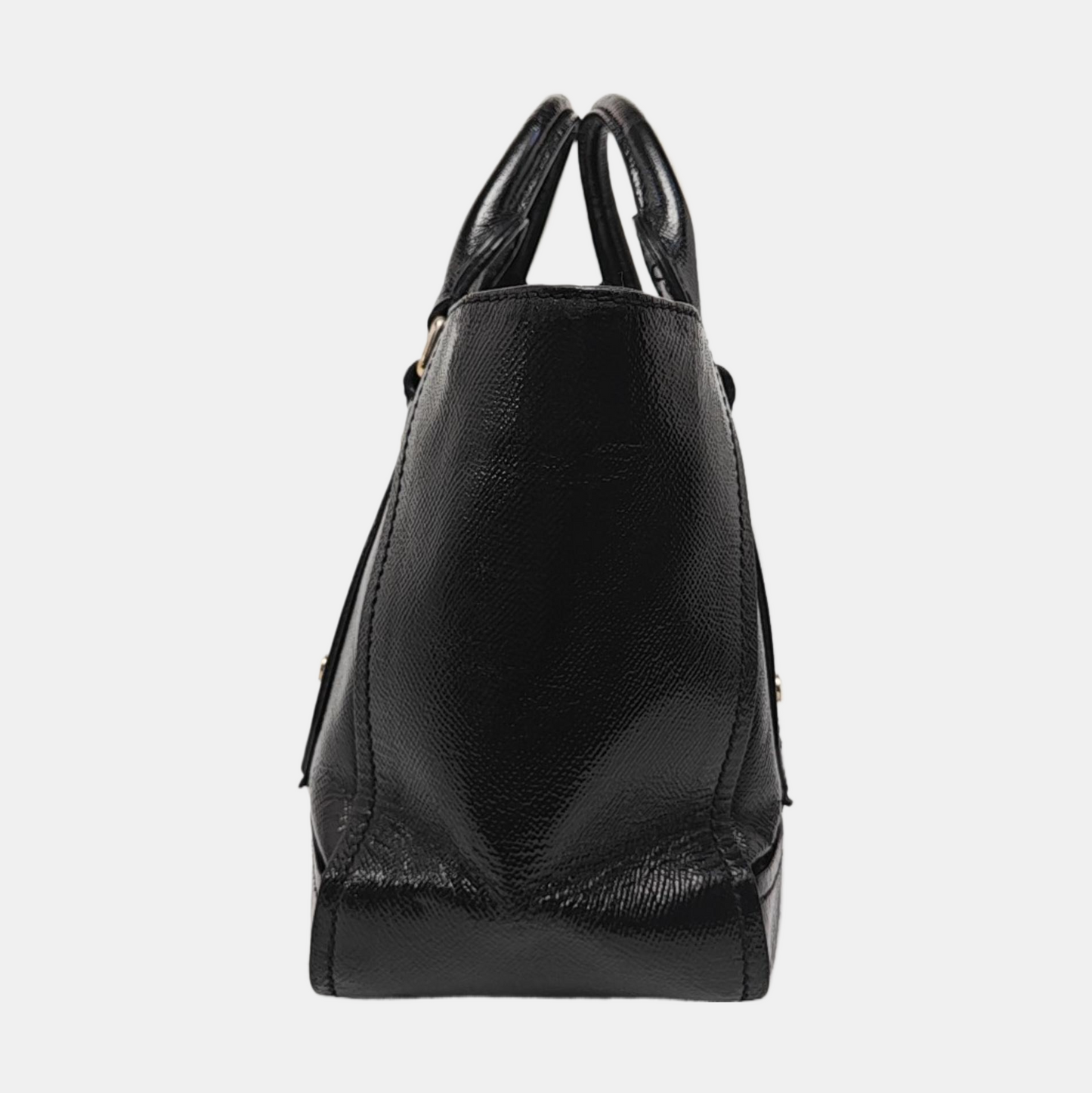 BURBERRY Somerford Black Leather Stud Single Shoulder Handbag Golden Silver Hardware Removable shoulder strap-(SKU)-960988293