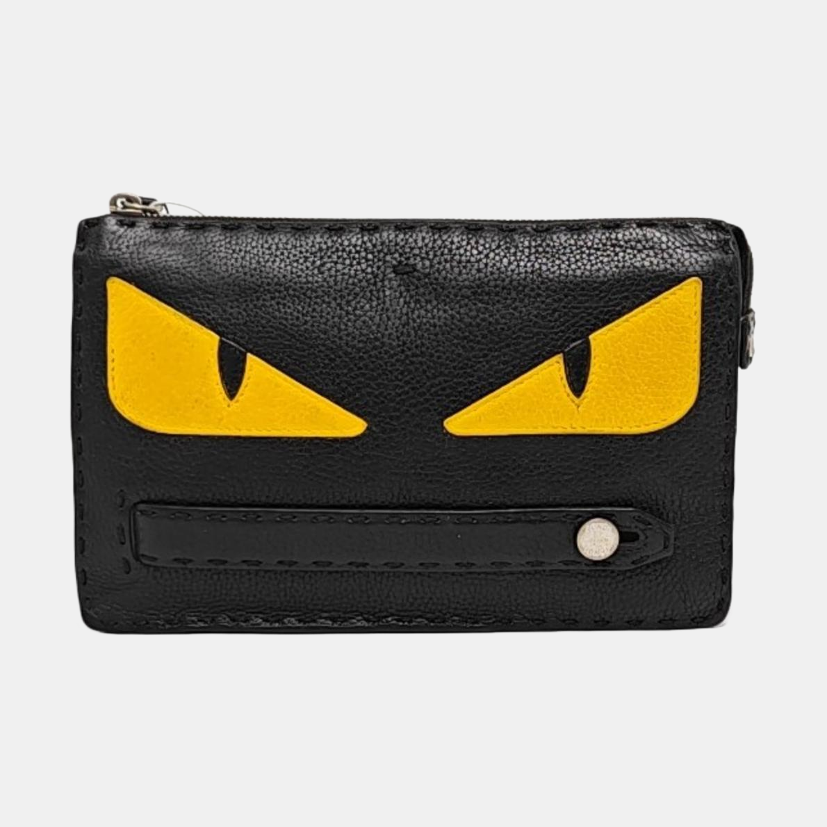 FENDI Monster Black cowhide monster handbag Silver Hardware-(SKU)-960606124