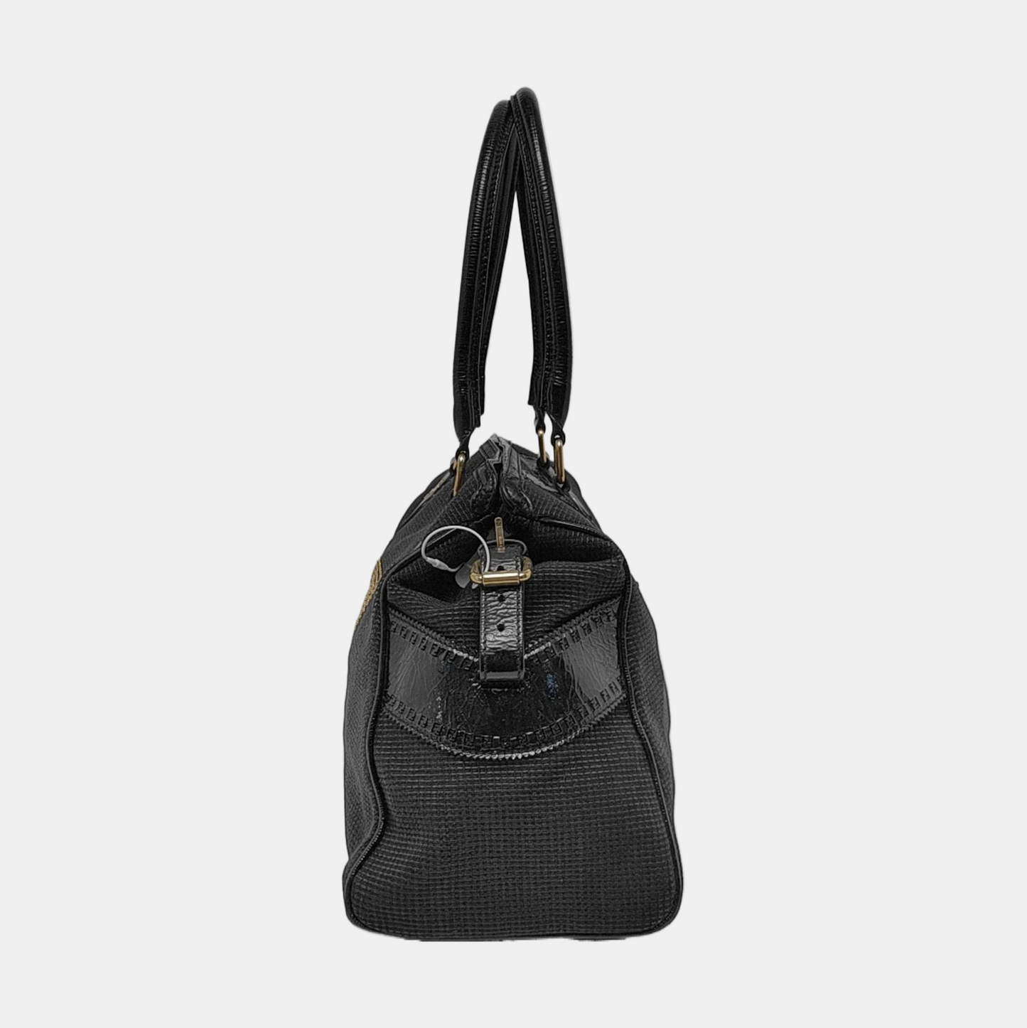 FENDI Black织物双FHandheld包 Golden hardware-(SKU)-960605118