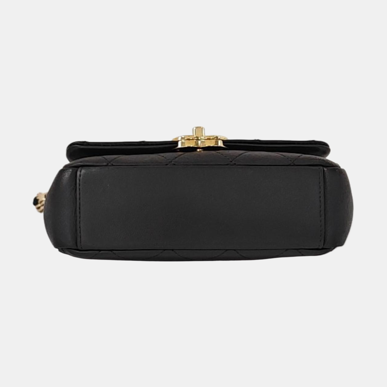 CHANEL CHAIN INFINITY TOP HANDLE Small Black Lambskin Quilted Chain Strap Shoulder Bag Crossbody Bag Golden Hardware 30cm-(SKU)-961018238