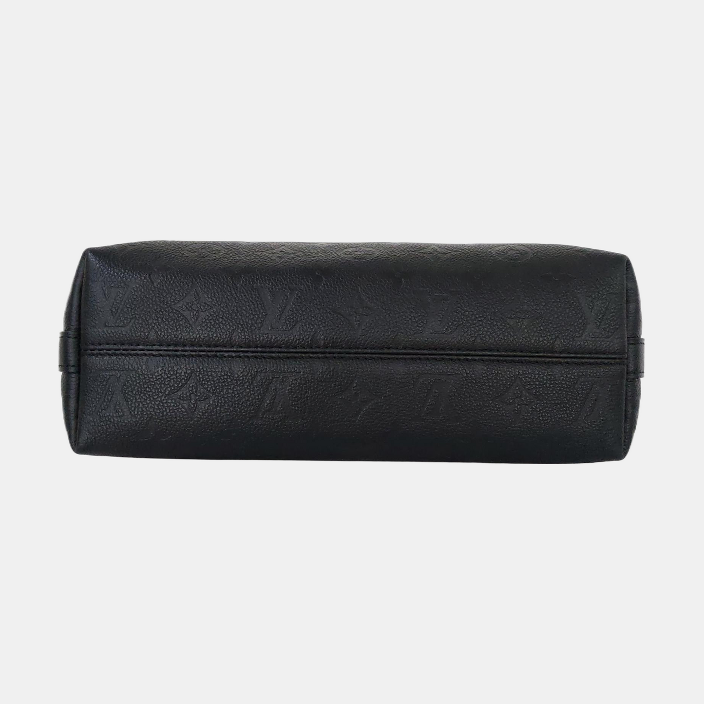 LOUIS VUITTON SAC PLAT Black Calfskin Monogram Embossed Crossbody Shoulder Bag with Golden Hardware, Pockets-(SKU)-961133790