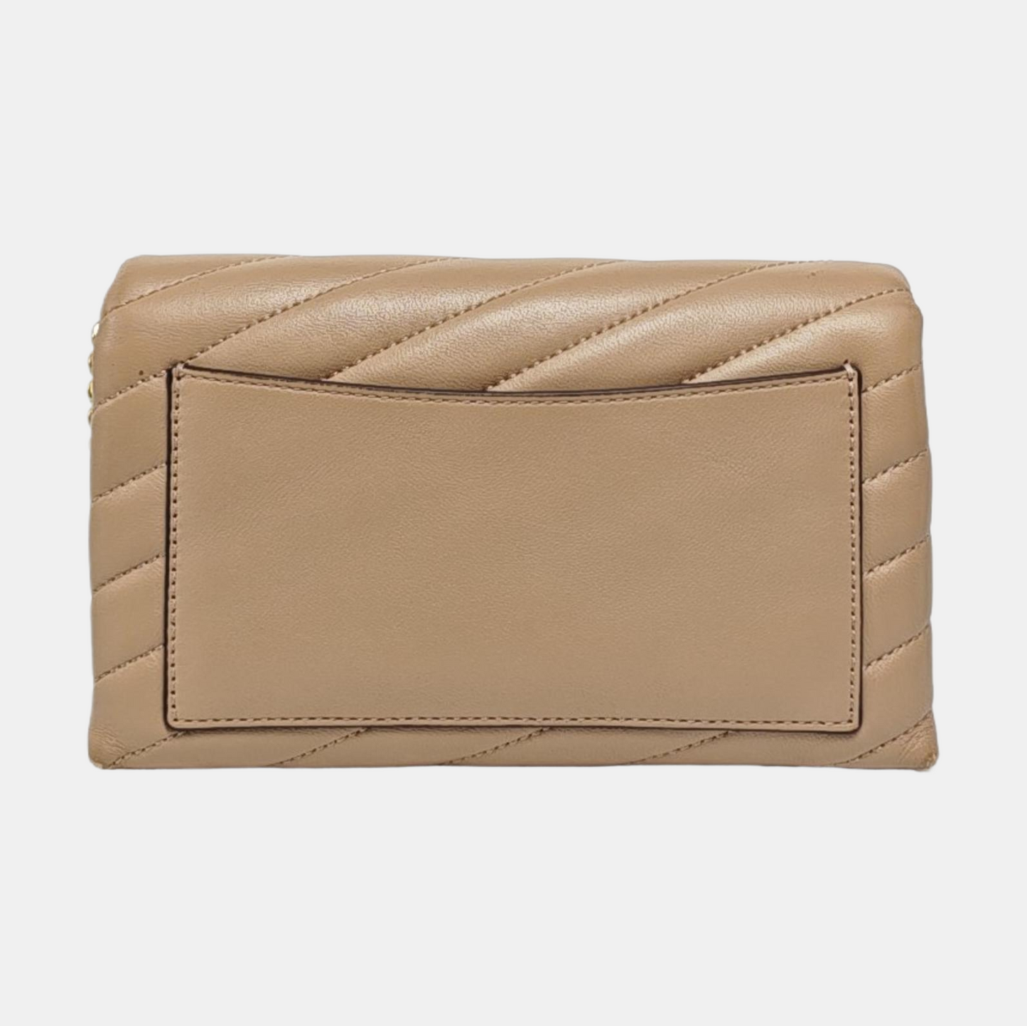 TORY BURCH Kira Khaki Leather Quilted Crossbody Single Shoulder Bag Golden hardware-(SKU)-940032419