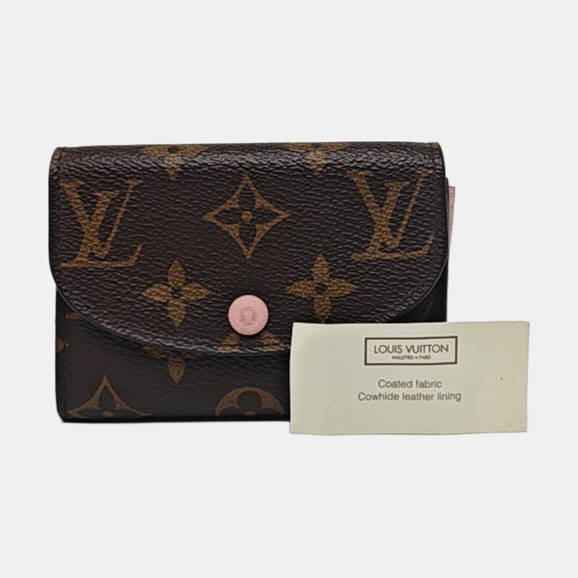 LOUIS VUITTON ROSALIE Brown coated canvas vintage wallet Golden hardware-(SKU)-952125197