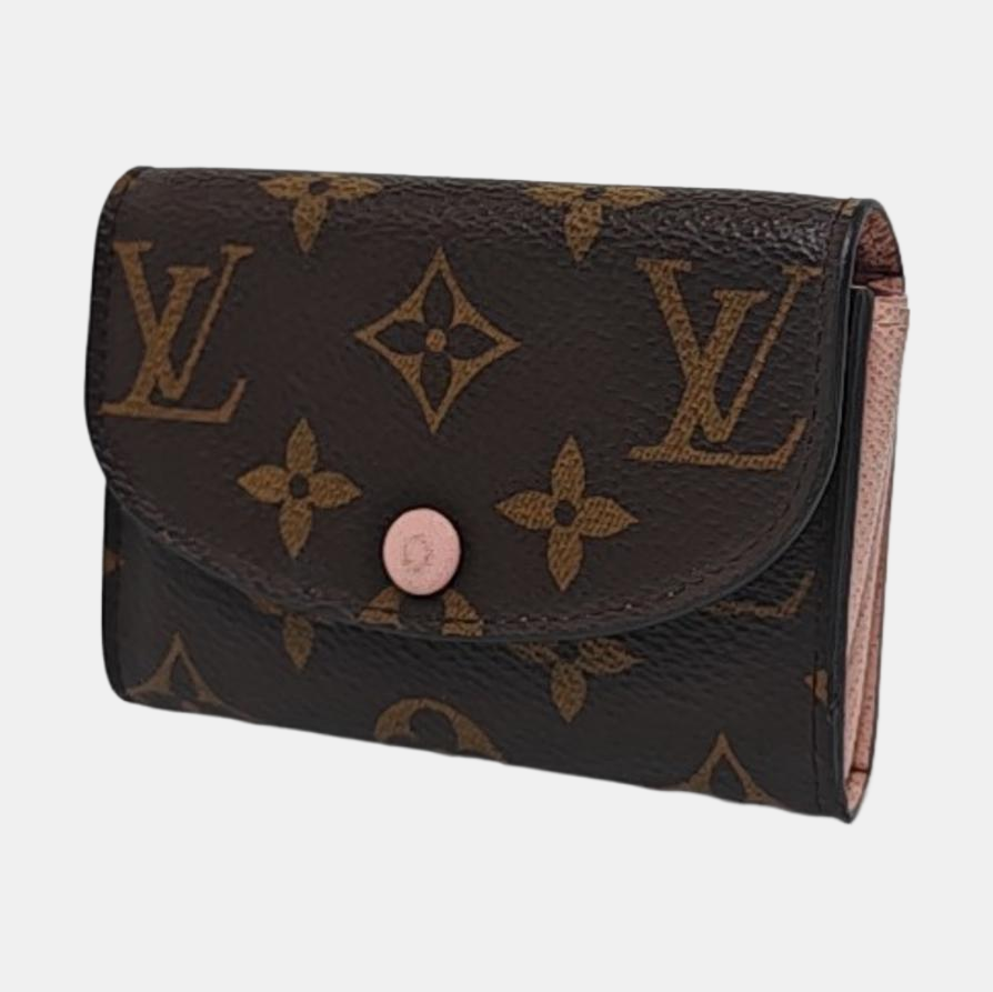 LOUIS VUITTON ROSALIE Brown coated canvas vintage wallet Golden hardware-(SKU)-952125197