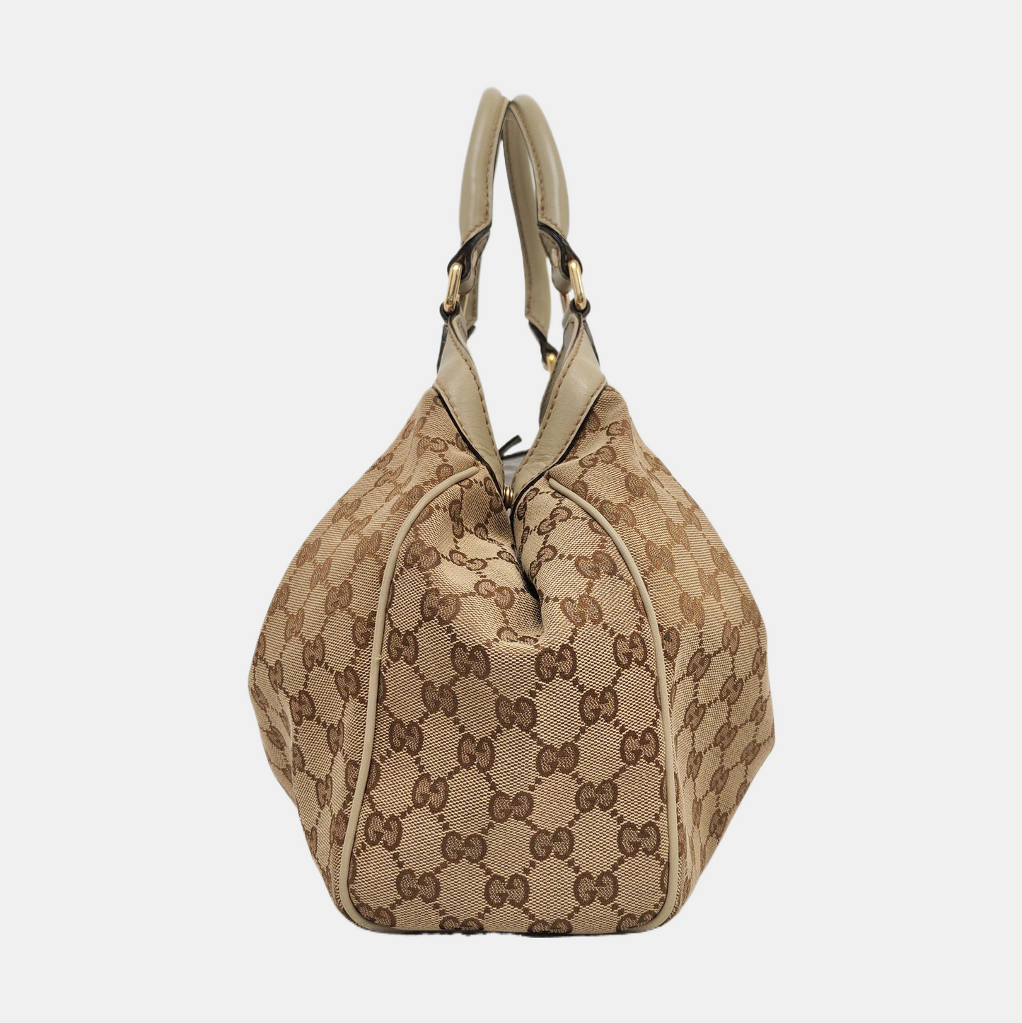 GUCCI Sukey Brown Canvas Monogram Handbag Single Shoulder Bag Silver Hardware-(SKU)-957811466