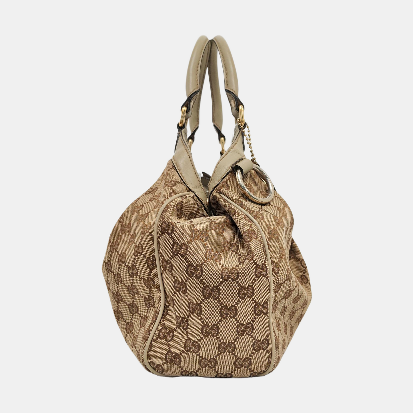 GUCCI Sukey Brown Canvas Monogram Handbag Single Shoulder Bag Silver Hardware-(SKU)-957811466