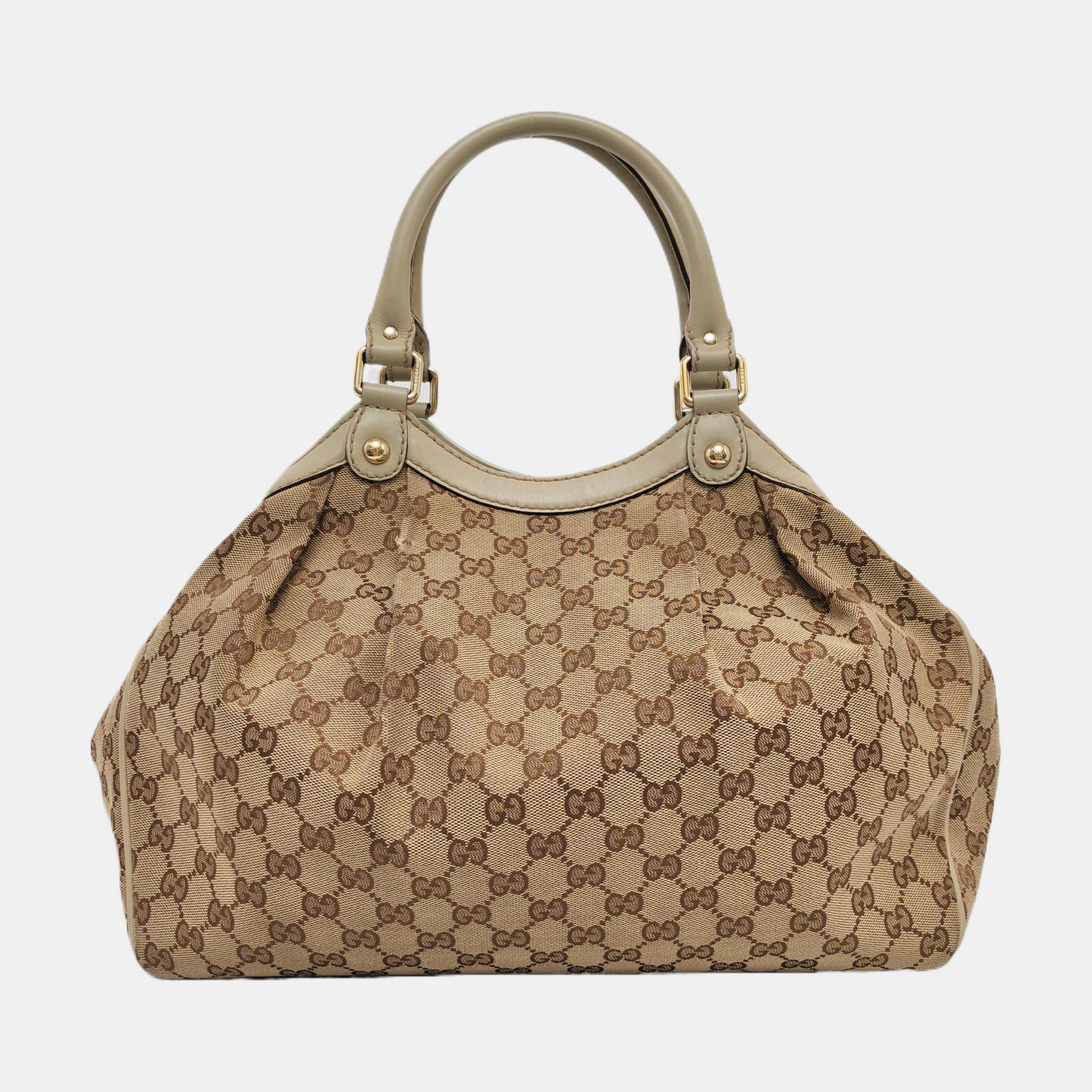 GUCCI Sukey Brown Canvas Monogram Handbag Single Shoulder Bag Silver Hardware-(SKU)-957811466