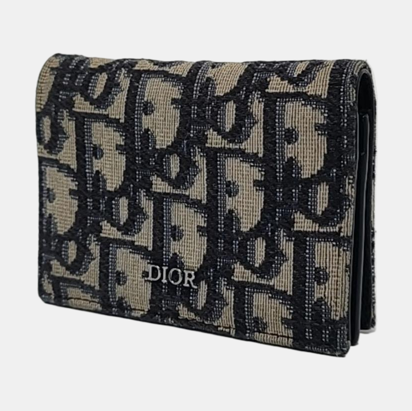 DIOR Black Canvas Vintage Wallet Silver Hardware-(SKU)-956306992