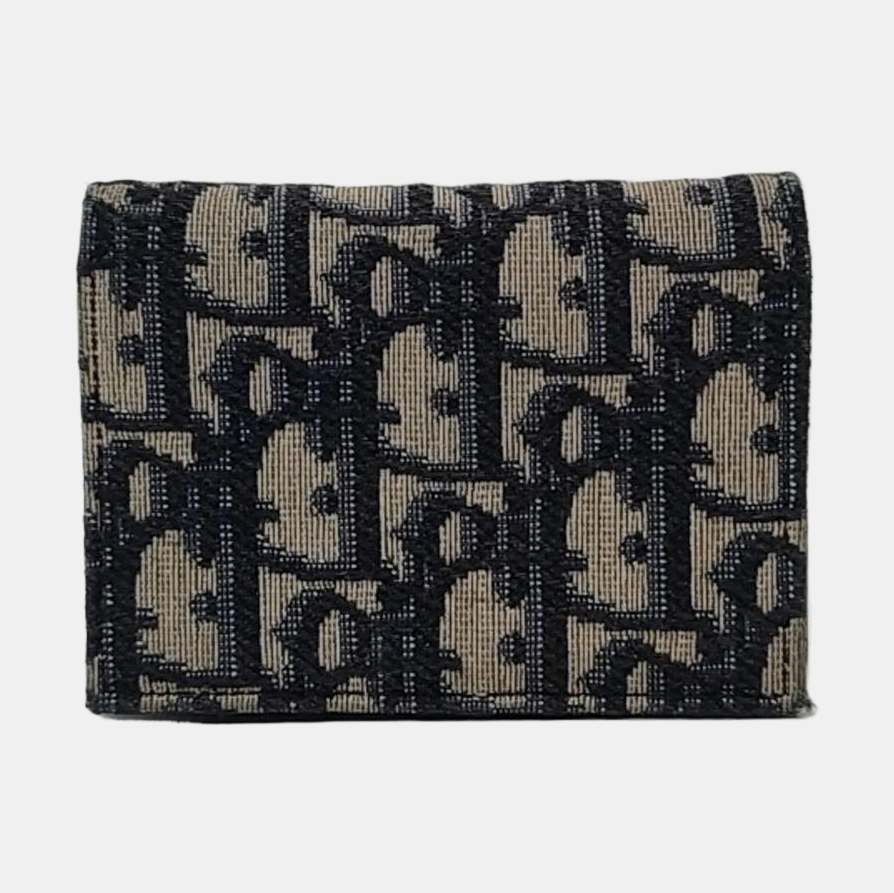 DIOR Black Canvas Vintage Wallet Silver Hardware-(SKU)-956306992