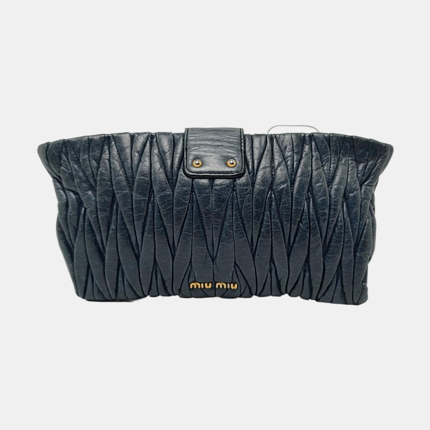 Miu Miu Teal Green Lamb Leather Quilted Handbag Golden hardware-(SKU)-960515094