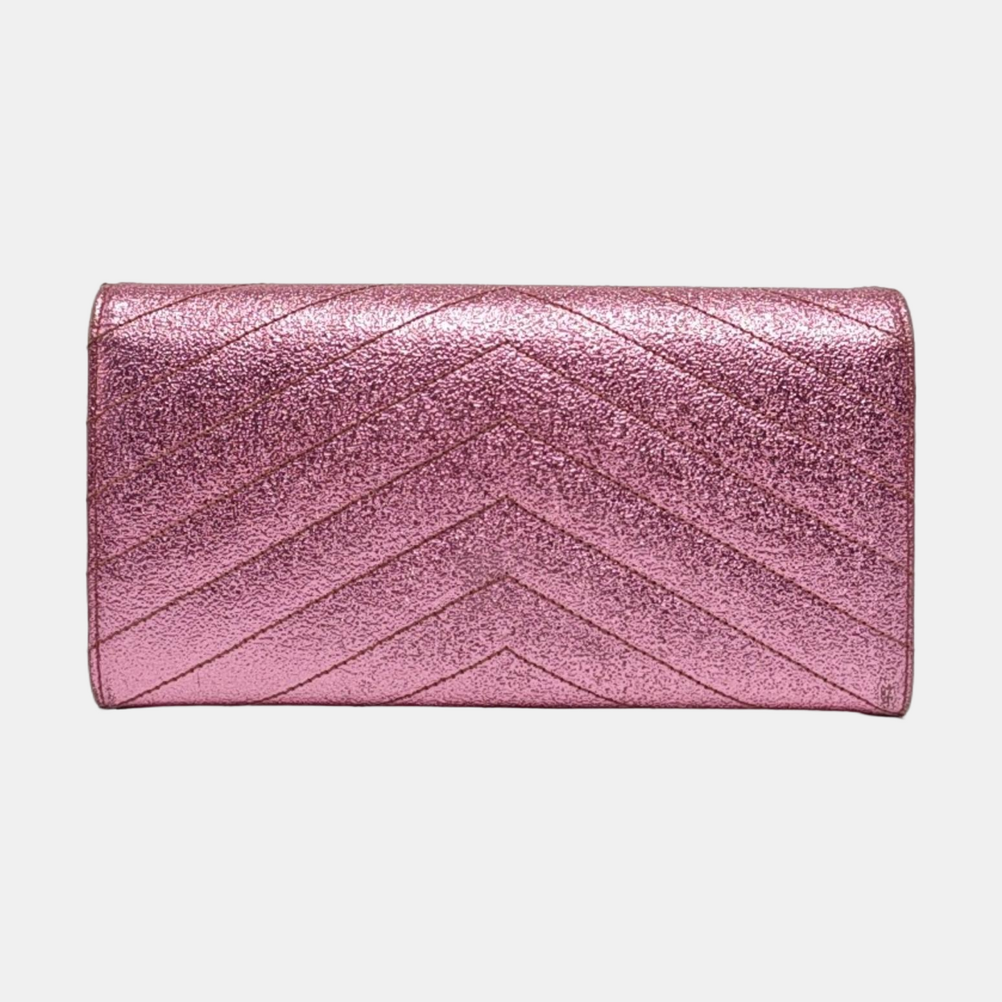 YSL MONOGRAM 粉色牛皮绗缝V纹钱包 Golden hardware Complete Accessories-(SKU)-957647456