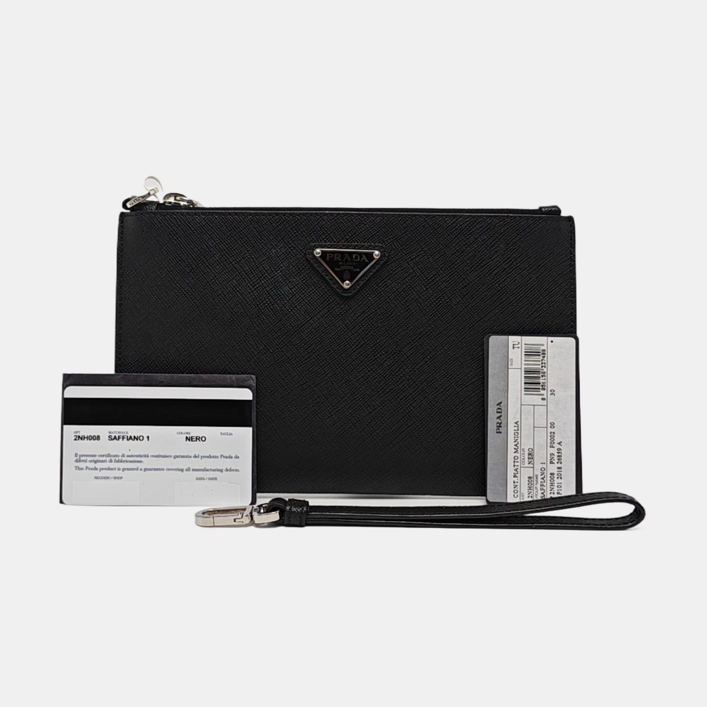PRADA Black Cowhide Logo Monogram Handbag Silver Hardware-(SKU)-955758933