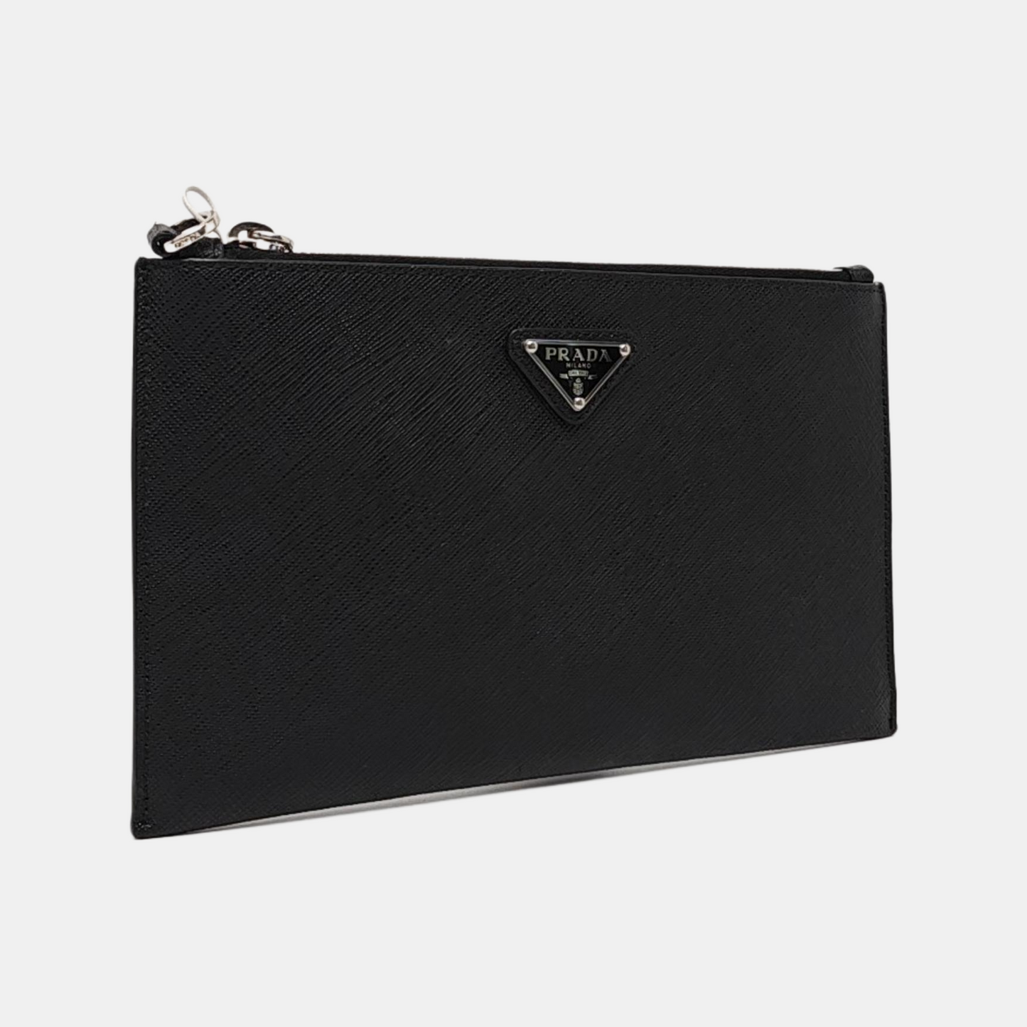 PRADA Black Cowhide Logo Monogram Handbag Silver Hardware-(SKU)-955758933