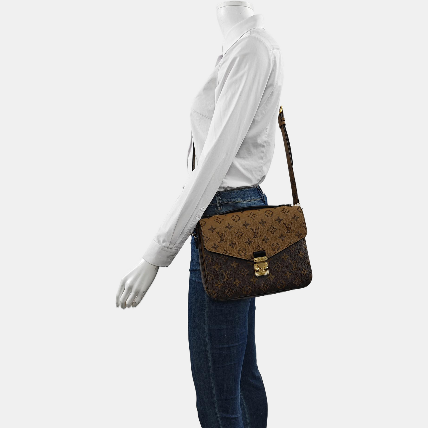 LOUIS VUITTON MÉTIS Medium Multicolor Monogram Canvas Messenger Bag with Shoulder Strap and Handle, Gold Hardware, Detachable Strap-(SKU)-961329284