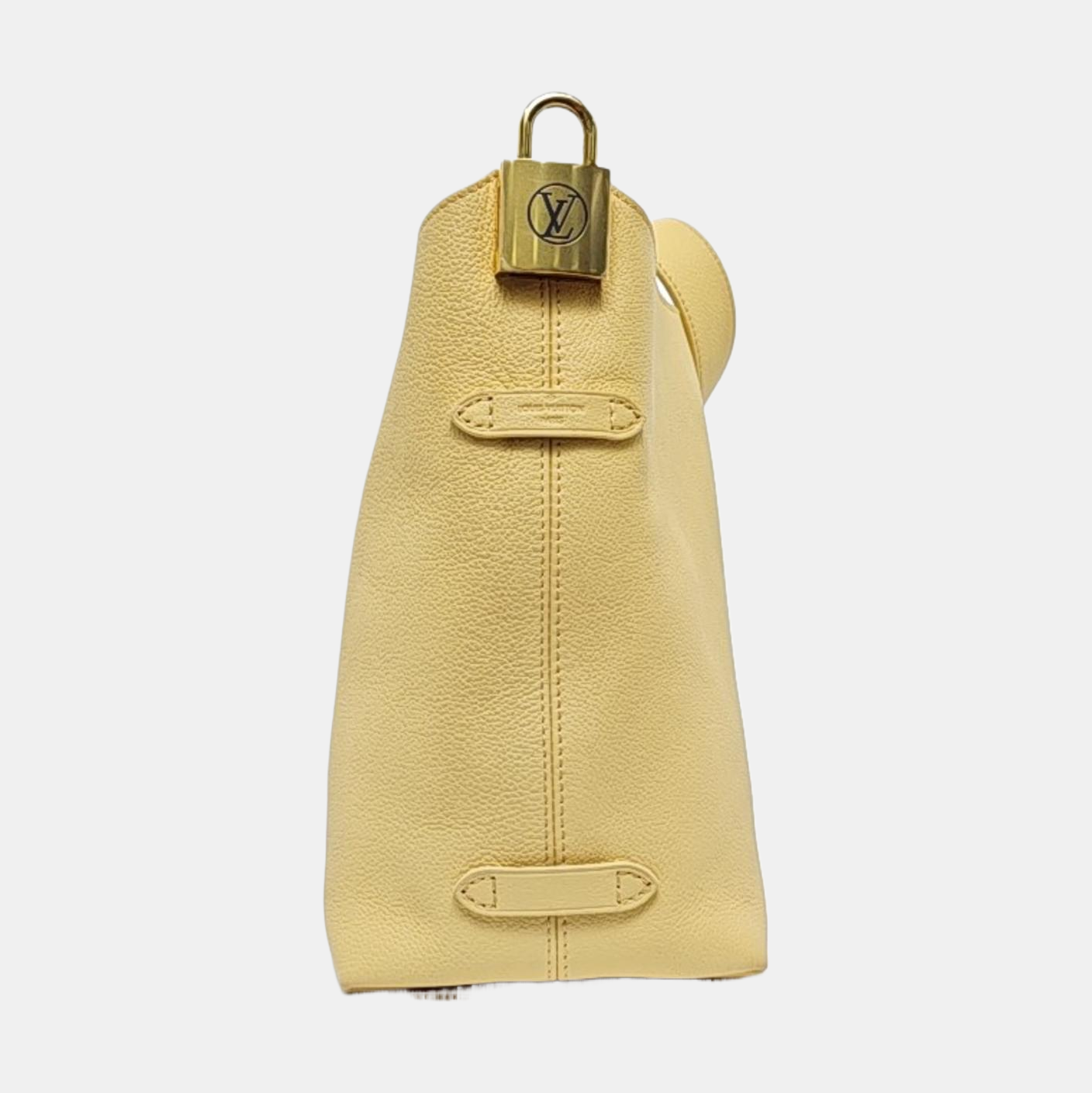 LOUIS VUITTON LOW KEY HOBO Small Mustard Yellow Leather Monogram Single Shoulder Bag with Detachable Strap-(SKU)-954611544