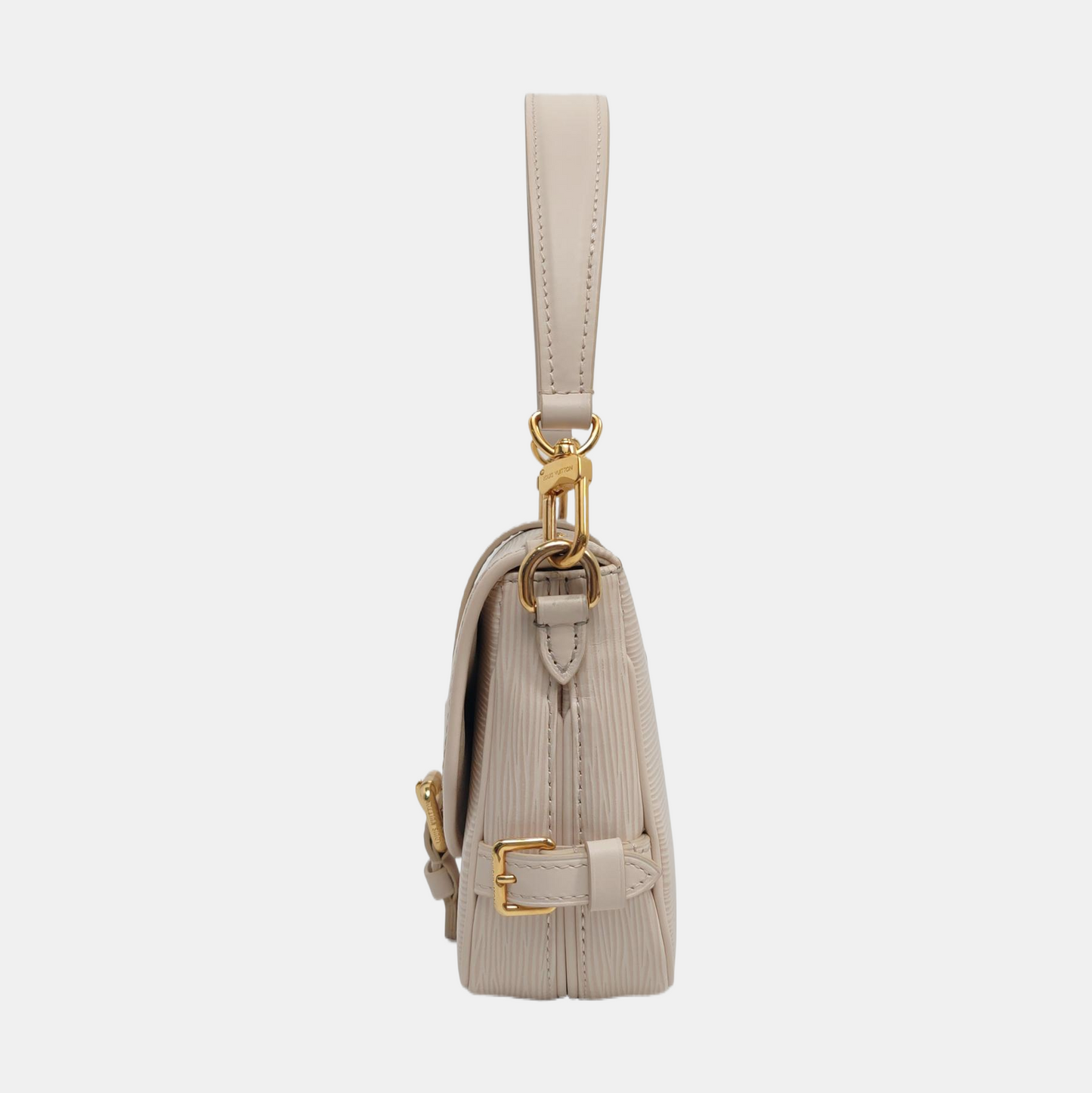 LOUIS VUITTON SAUMUR Small Beige EPI Leather Water Ripple Gemini Crossbody Bag Shoulder Bag Tote Bag Adjustable Strap Golden Hardware 2 Removable Shoulder Straps-(SKU)-961615431