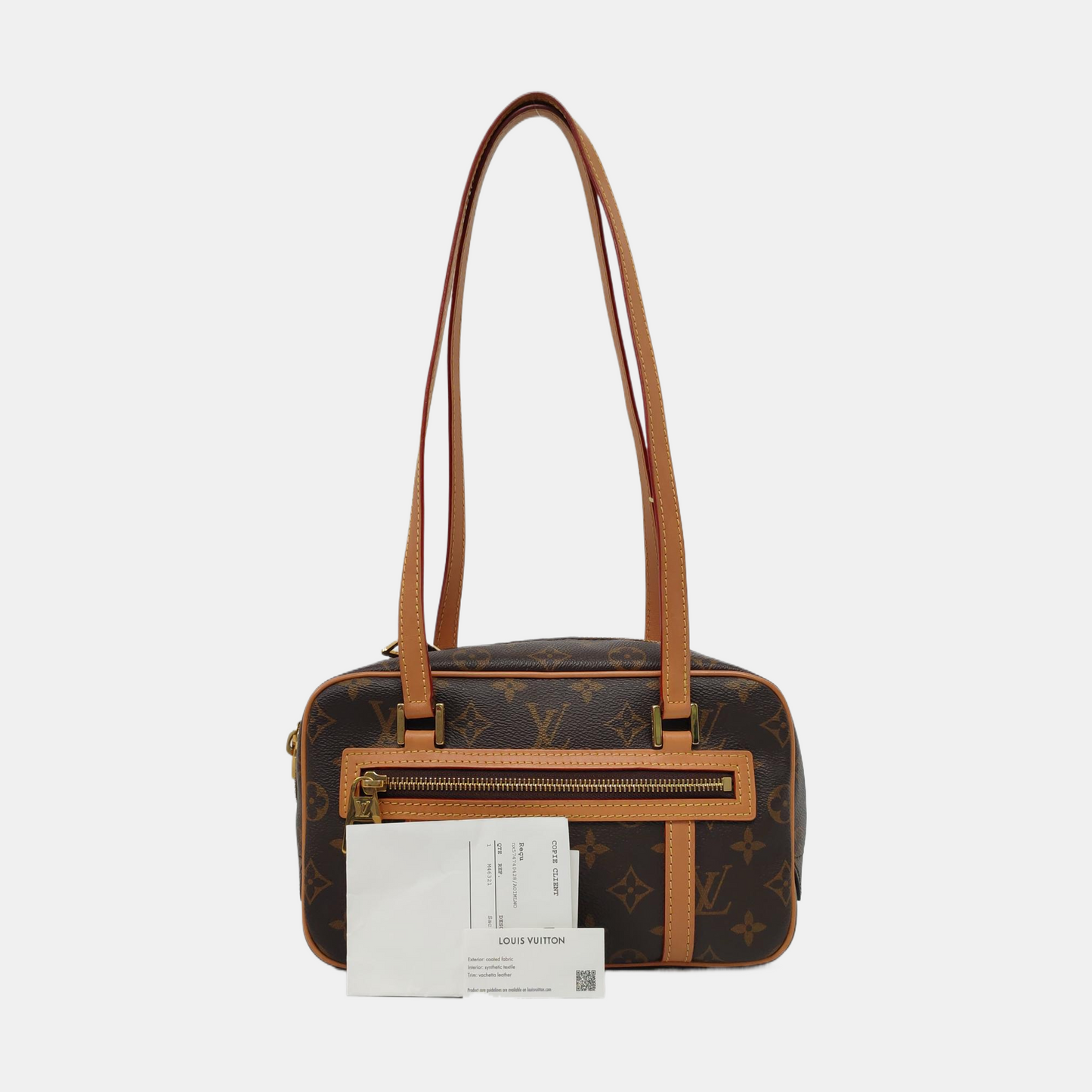 LOUIS VUITTON CITE Brown Coated Canvas Monogram Single Shoulder Bag Handbag with Gold Hardware-(SKU)-961060465