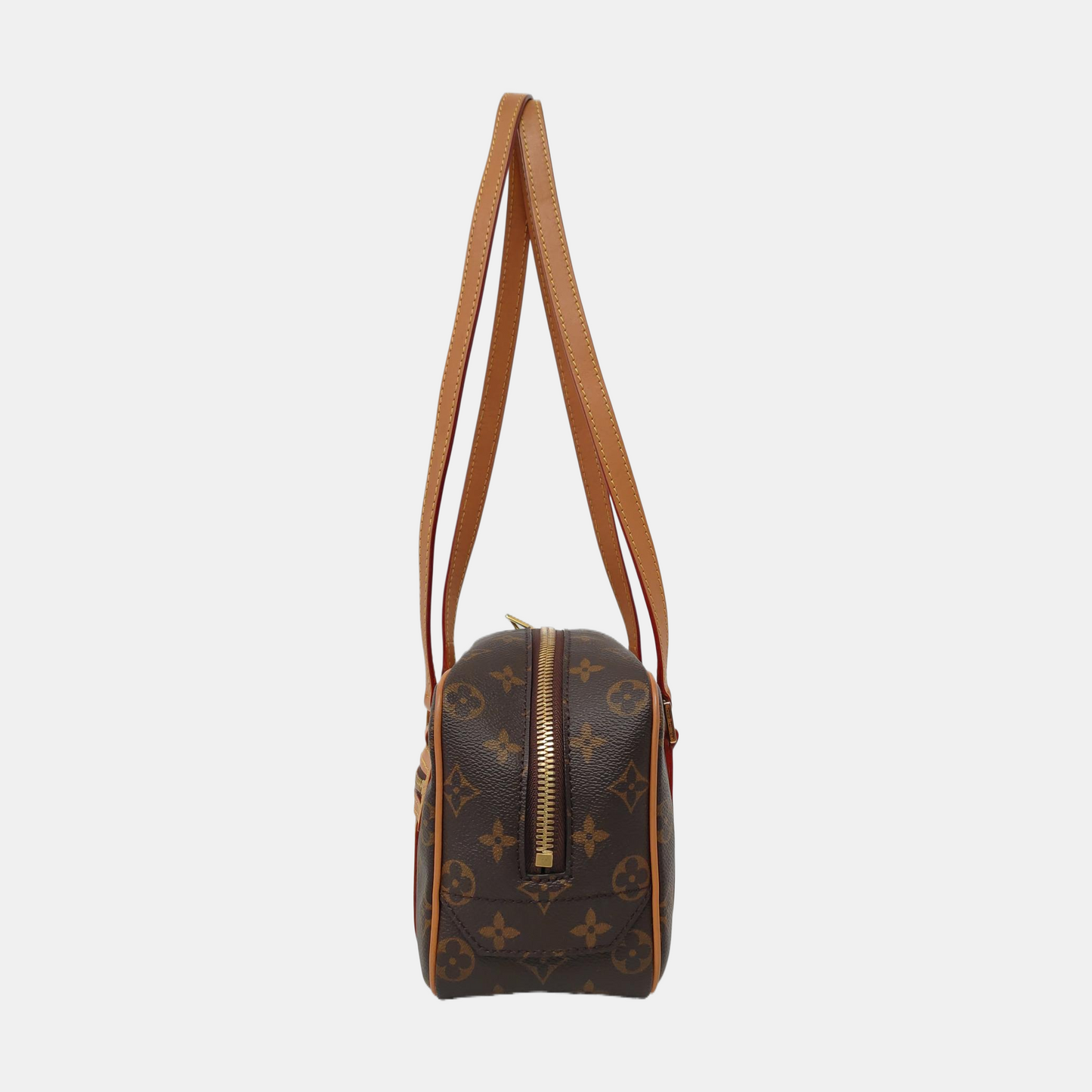 LOUIS VUITTON CITE Brown Coated Canvas Monogram Single Shoulder Bag Handbag with Gold Hardware-(SKU)-961060465