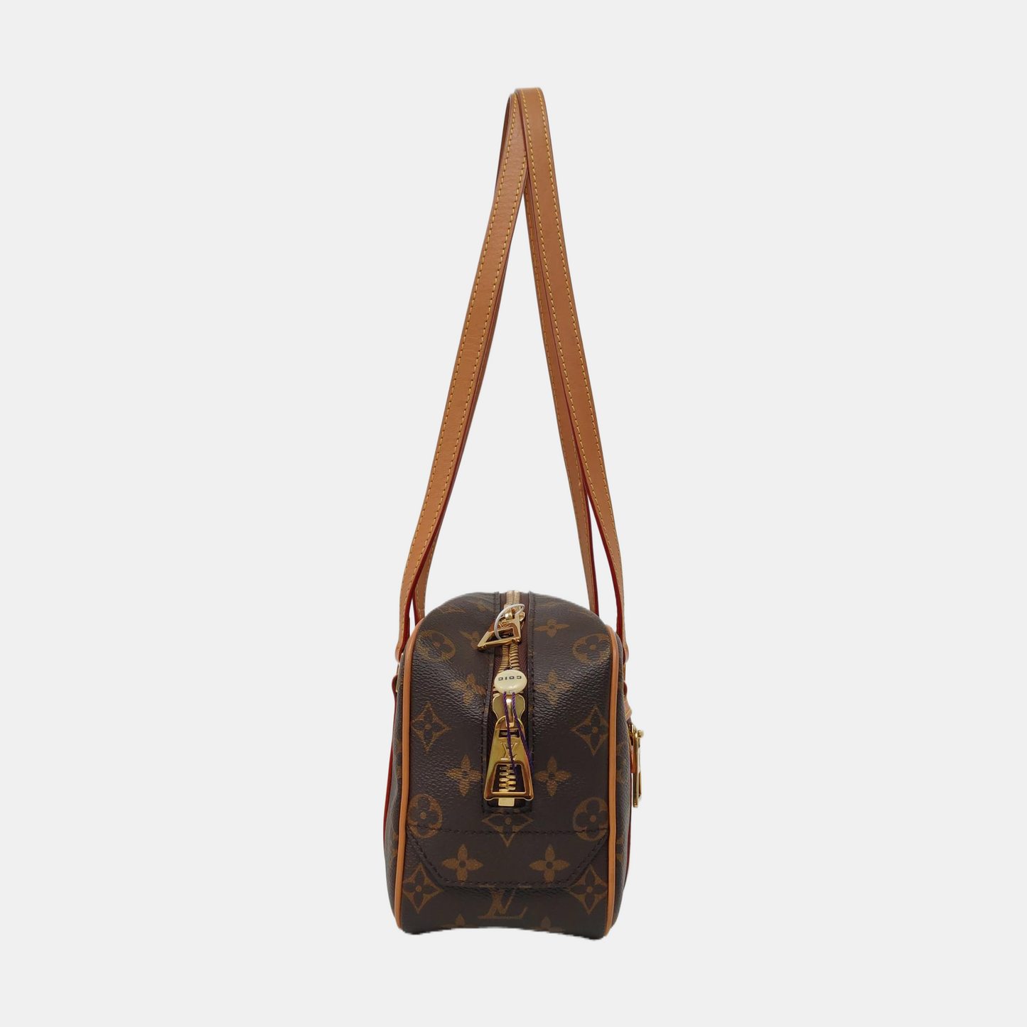 LOUIS VUITTON CITE Brown Coated Canvas Monogram Single Shoulder Bag Handbag with Gold Hardware-(SKU)-961060465
