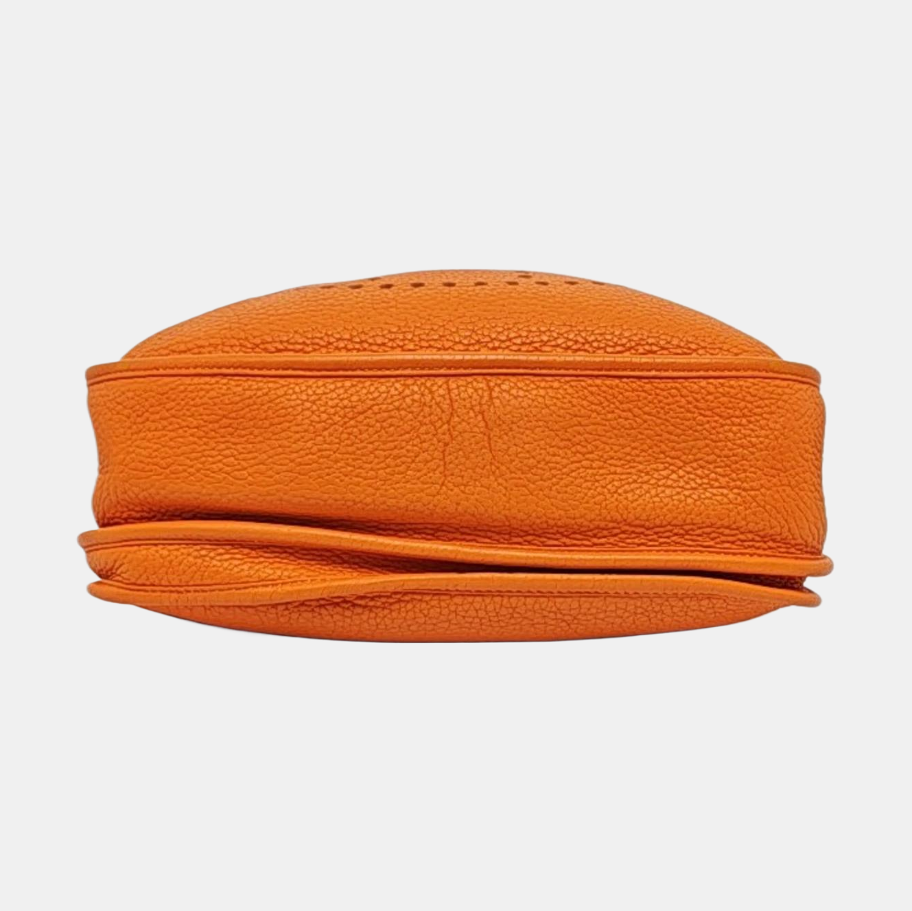 HERMÈS Evelyne GM Hermes orange Clemence leather Evelyne GM bag crossbody bag with handle, silver hardware, embossed H, removable shoulder strap-(SKU)-961912745