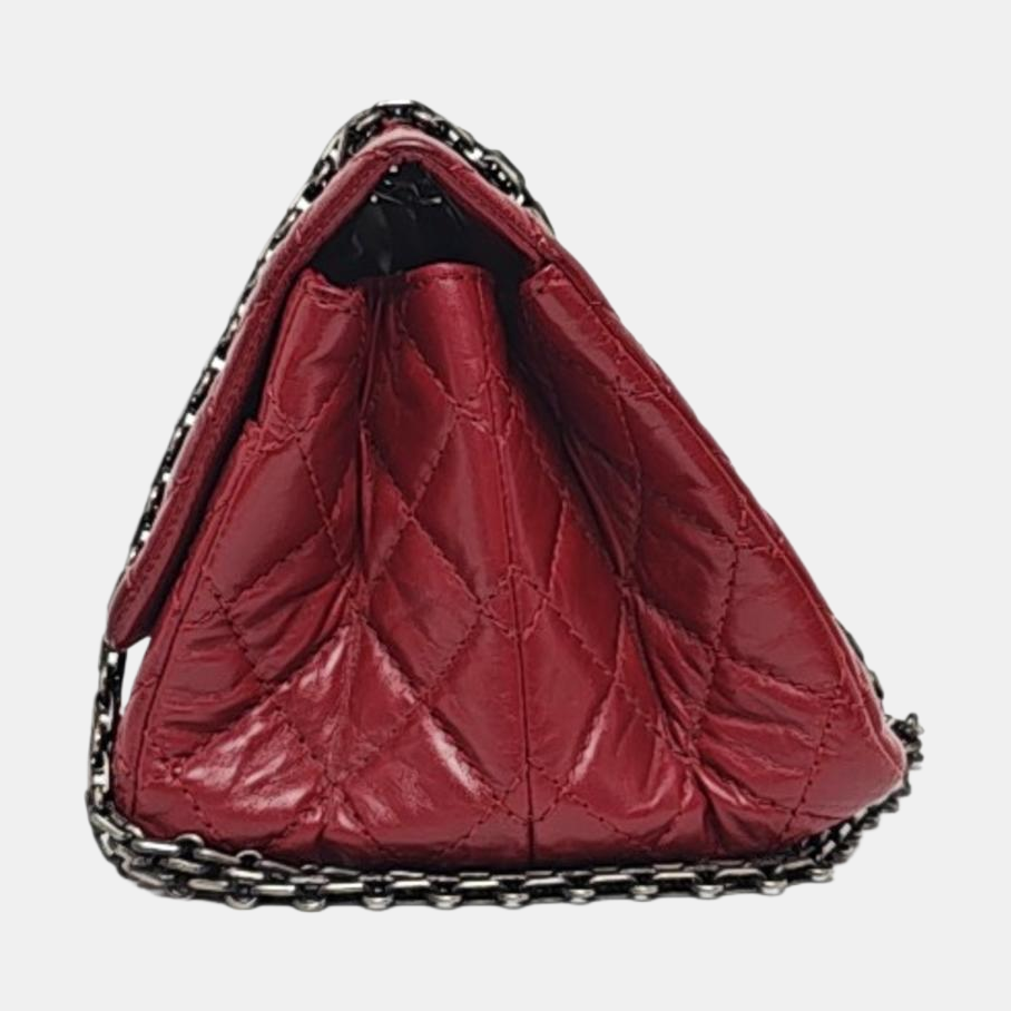 CHANEL 2.55 Red Calfskin Quilted Crossbody Shoulder Bag Black Hardware 16 Flap-(SKU)-961723854