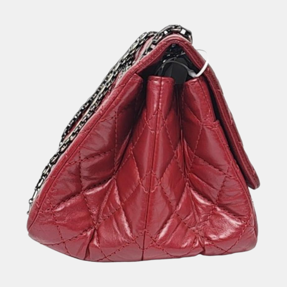 CHANEL 2.55 Red Calfskin Quilted Crossbody Shoulder Bag Black Hardware 16 Flap-(SKU)-961723854