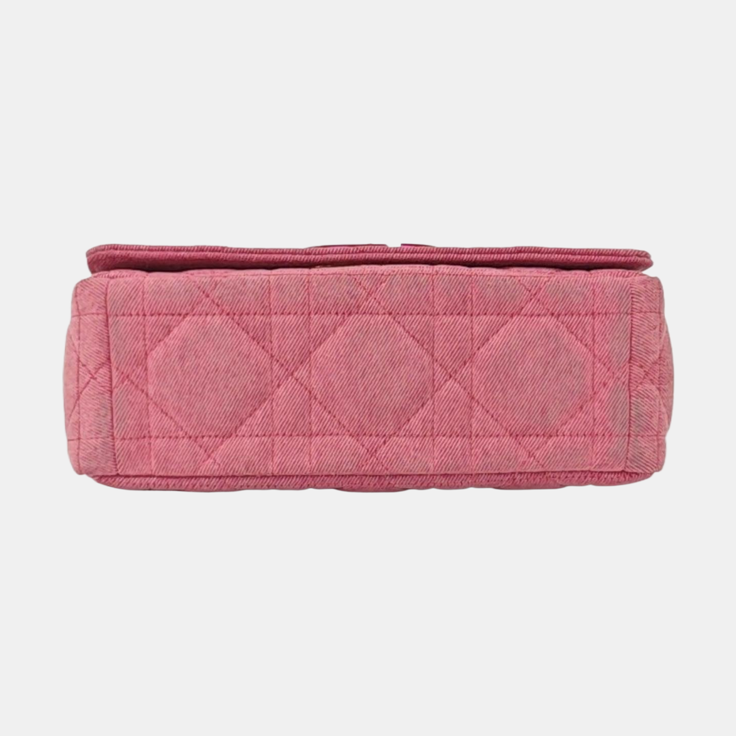 DIOR Dior Caro Medium Pink Denim Quilted Bag Crossbody Shoulder Bag Gold Red Hardware Removable Strap-(SKU)-961770509