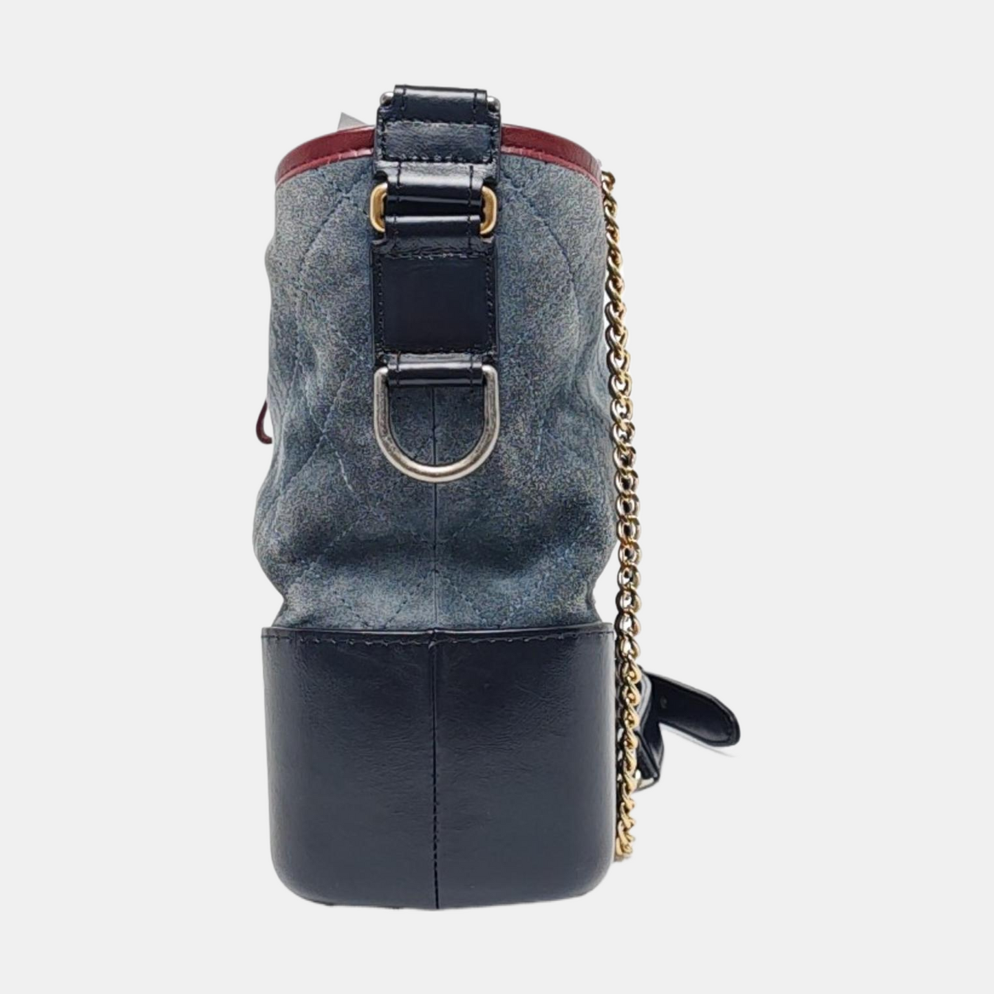 CHANEL GABRIELLE Medium Blue Suede Quilted Leather Hobo Shoulder Bag Crossbody Bag with Detachable Strap-(SKU)-961833804