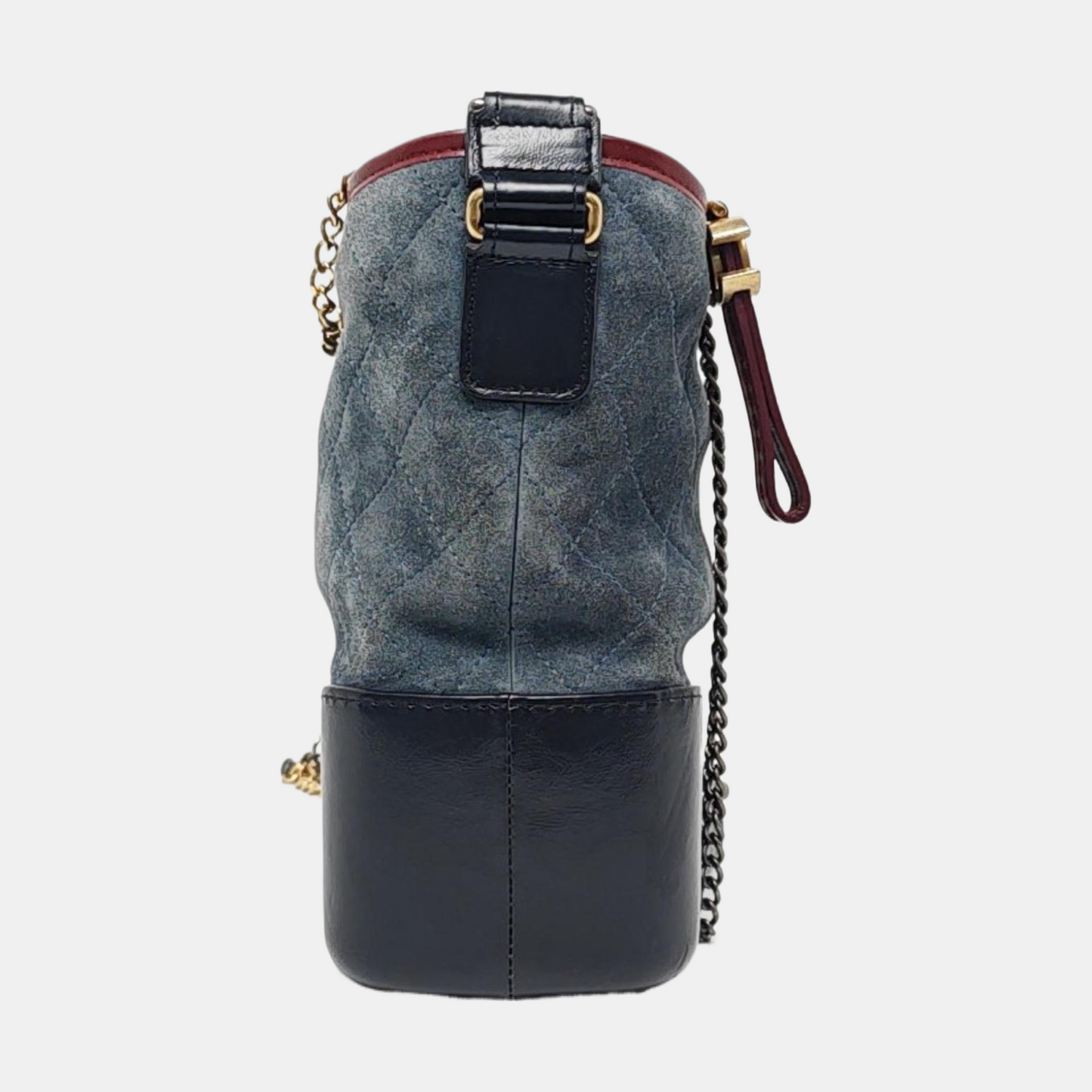 CHANEL GABRIELLE Medium Blue Suede Quilted Leather Hobo Shoulder Bag Crossbody Bag with Detachable Strap-(SKU)-961833804