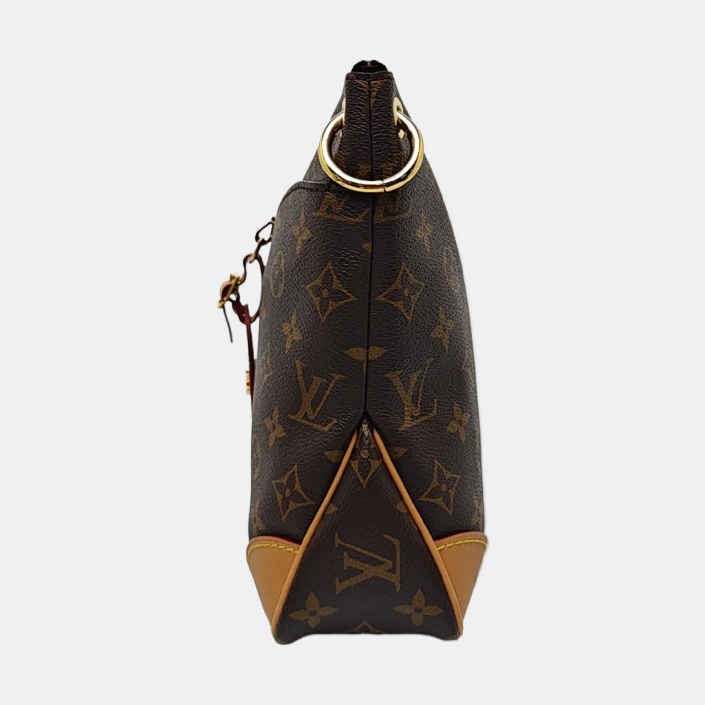 LOUIS VUITTON ODEON Small Brown Coated Canvas Monogram Crossbody Bag Shoulder Bag Gold Hardware Removable Strap-(SKU)-962155692