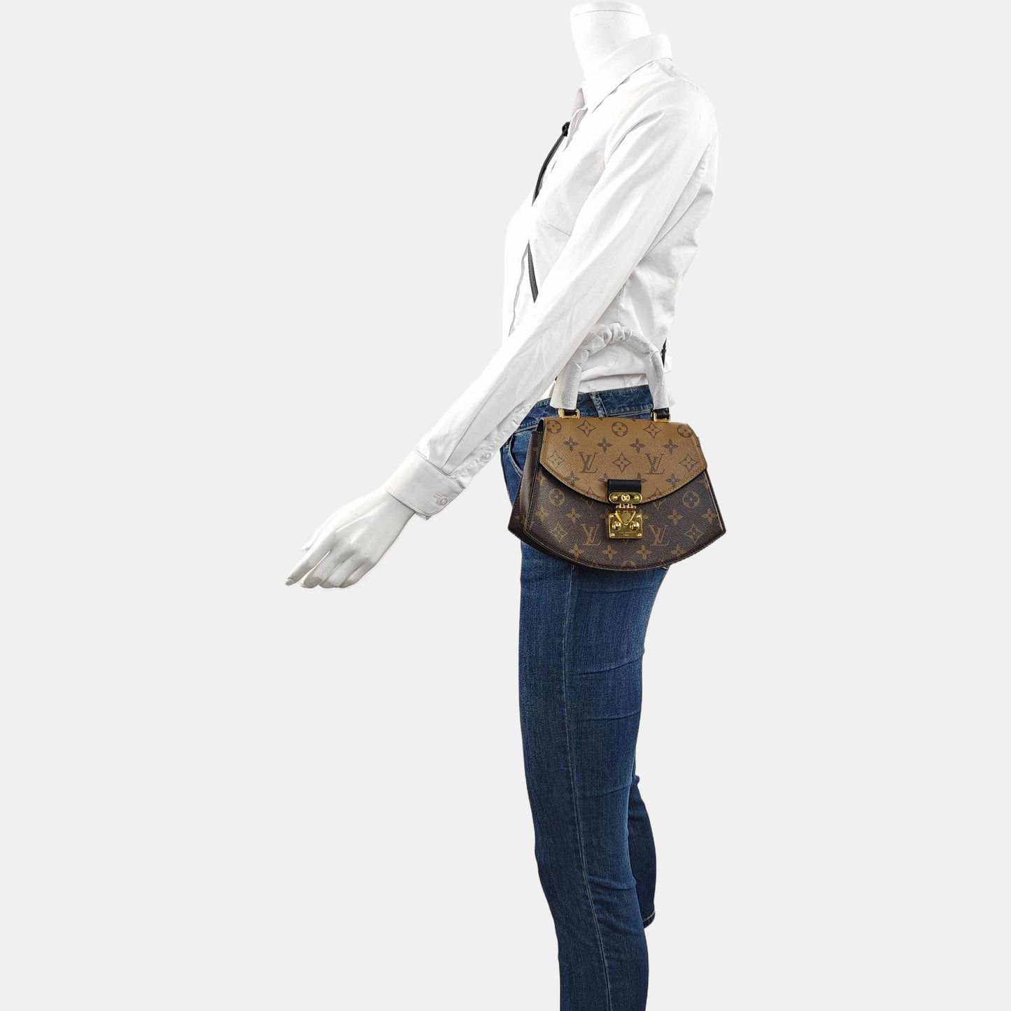 LOUIS VUITTON EDEN Brown Coated Canvas Monogram Crossbody Bag Shoulder Bag Handbag Gold Hardware Removable Strap-(SKU)-962056343