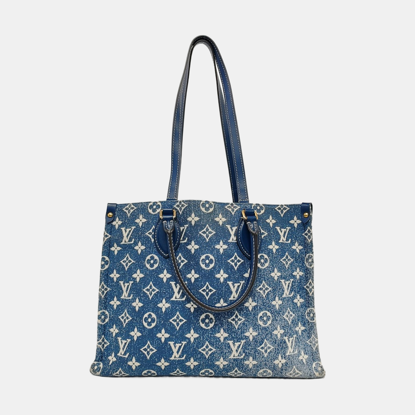 LOUIS VUITTON ONTHEGO Medium Blue Canvas Monogram Jungle Bag Crossbody Shoulder Bag with Golden Hardware-(SKU)-962523559