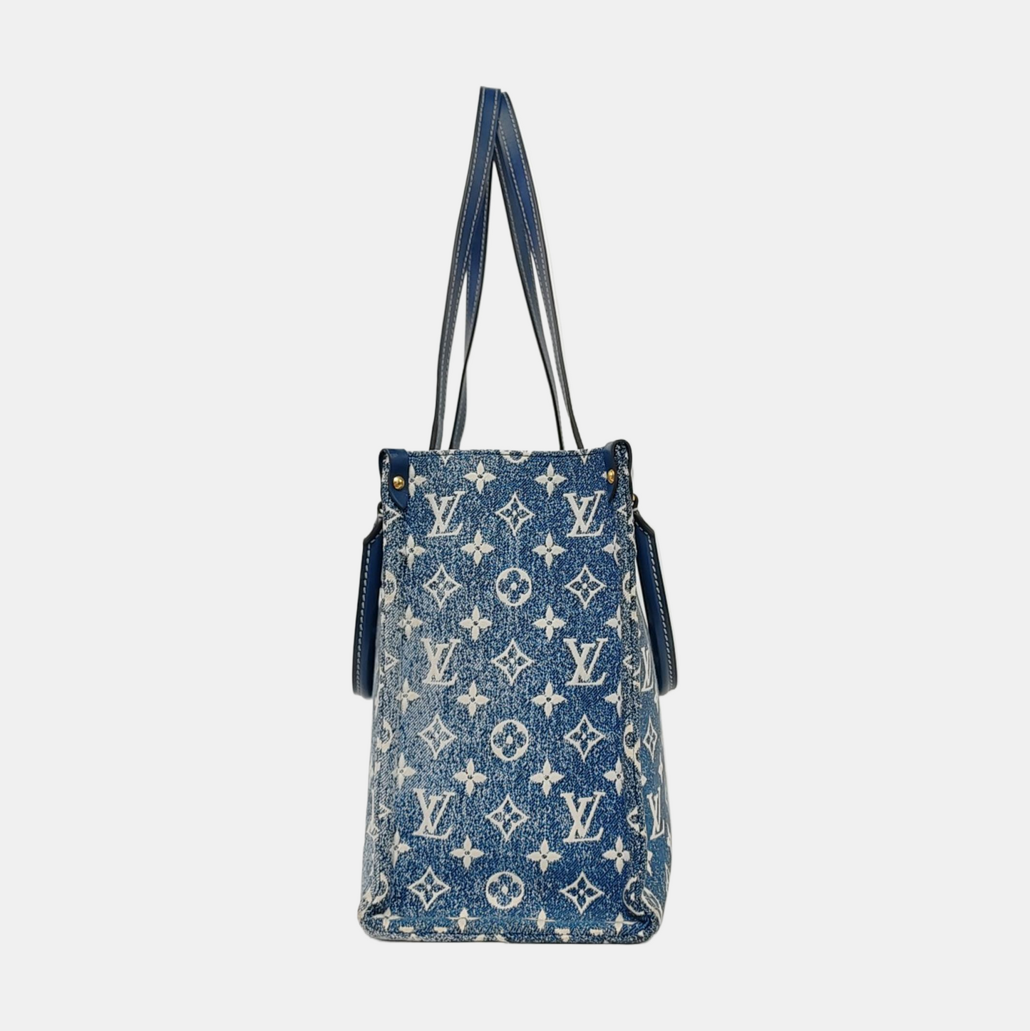 LOUIS VUITTON ONTHEGO Medium Blue Canvas Monogram Jungle Bag Crossbody Shoulder Bag with Golden Hardware-(SKU)-962523559
