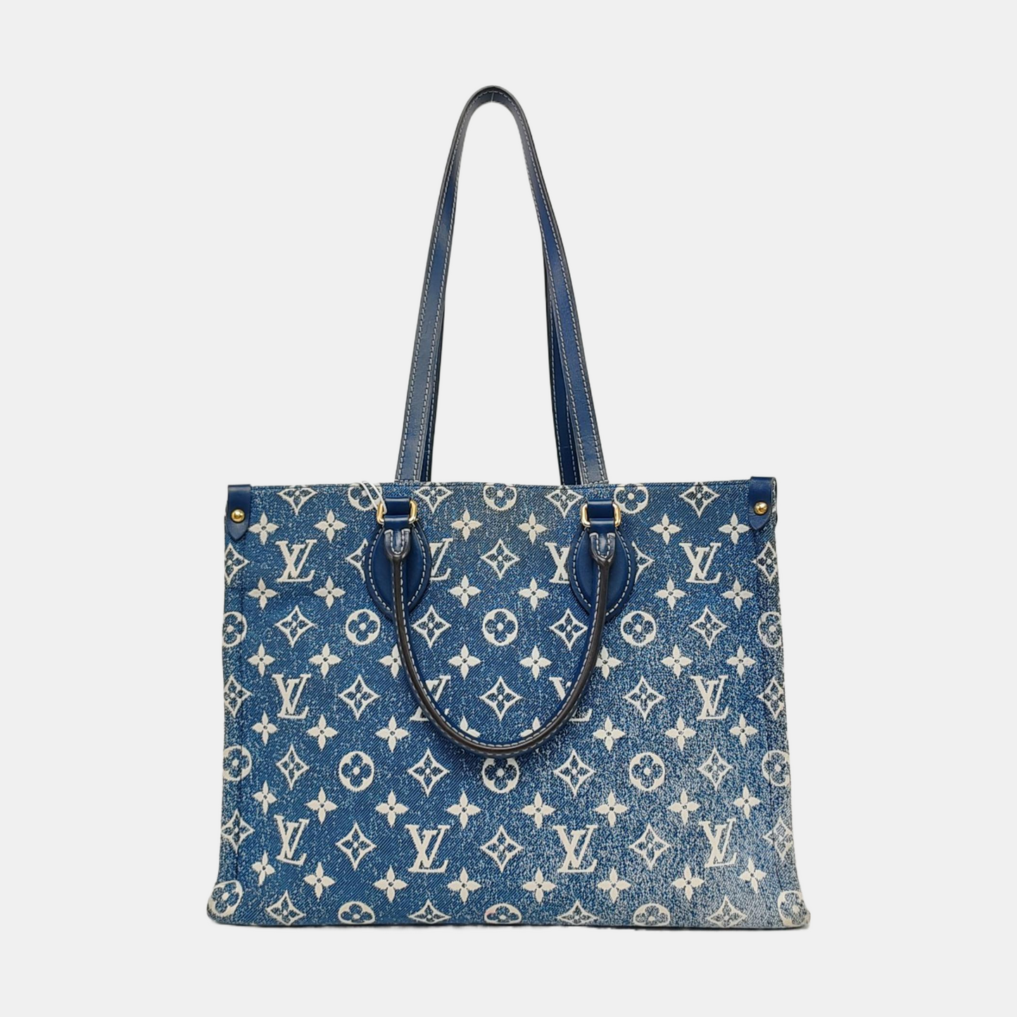 LOUIS VUITTON ONTHEGO Medium Blue Canvas Monogram Jungle Bag Crossbody Shoulder Bag with Golden Hardware-(SKU)-962523559