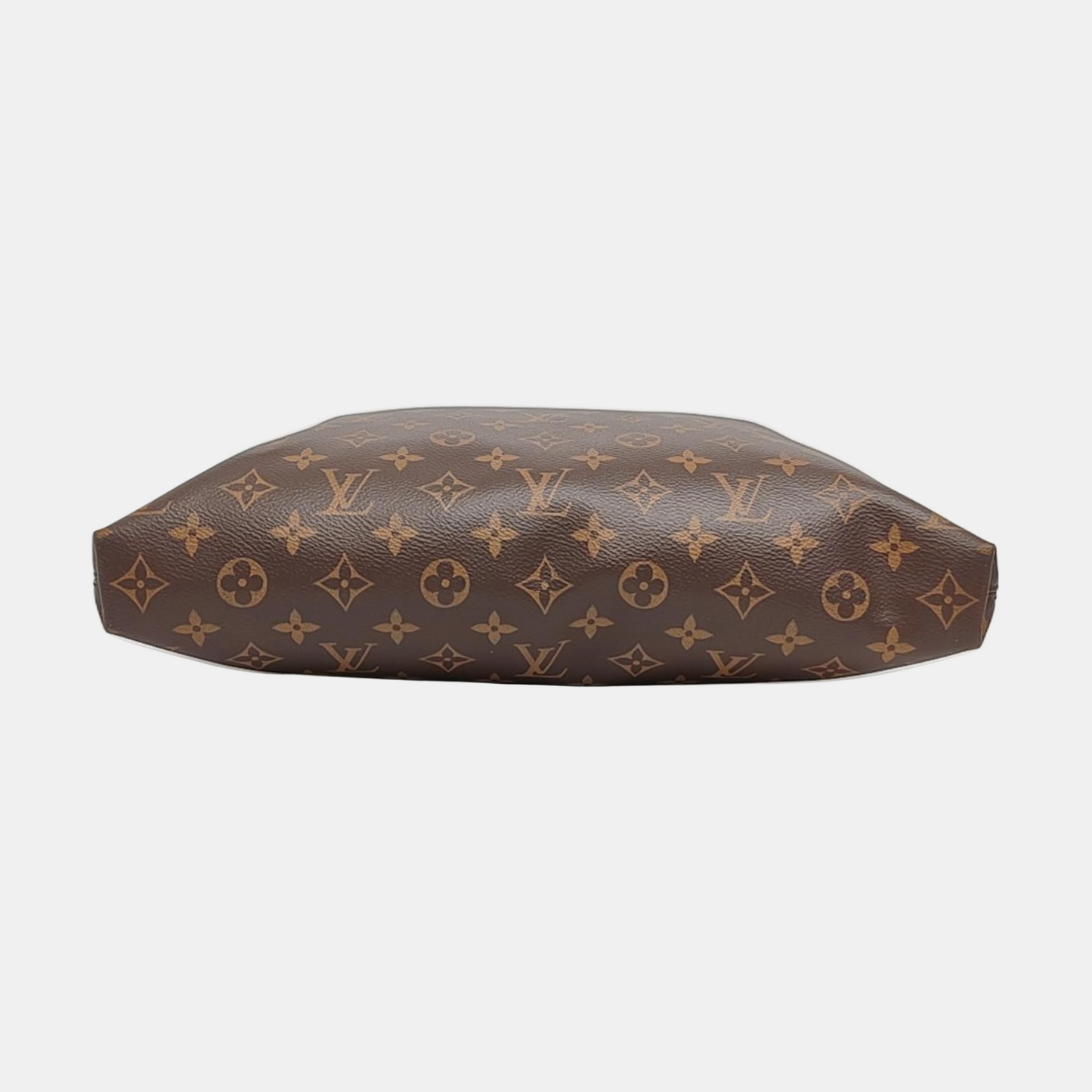 LOUIS VUITTON CARRY IT Brown Coated Canvas Monogram Shoulder Bag Golden Hardware Pockets-(SKU)-962383359
