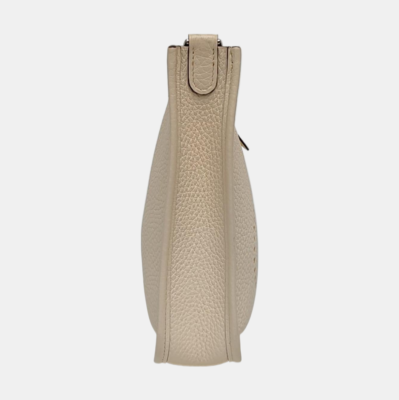 HERMÈS Evelyne TPM cream white Clemence leather perforated Evelyne crossbody bag shoulder bag removable shoulder strap-(SKU)-962616026