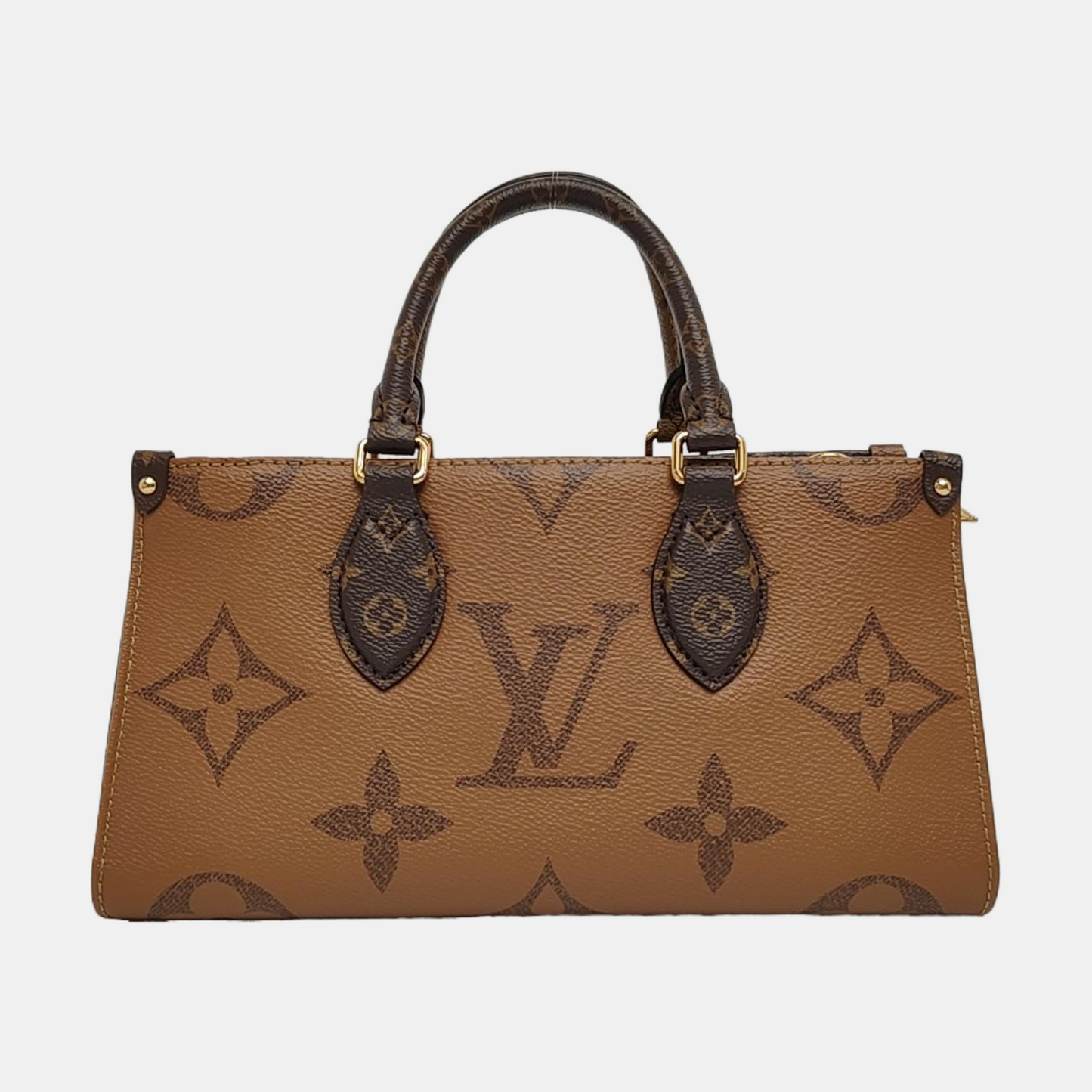 LOUIS VUITTON ONTHEGO EAST WEST Brown Coated Canvas Monogram Pattern Crossbody Bag Single Shoulder Bag Tote Bag Golden Hardware Removable Strap-(SKU)-956871648