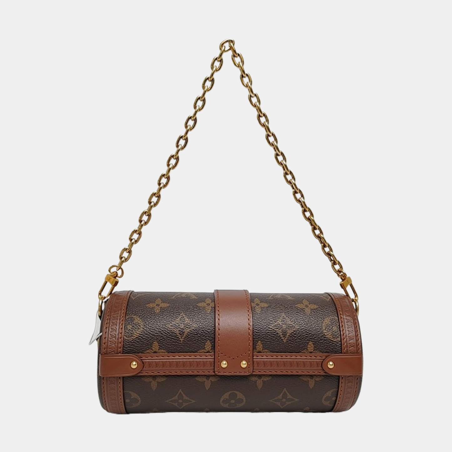 LOUIS VUITTON PAPILLON 19 Brown Coated Canvas Monogram Rivet Babylone Crossbody Bag Handbag Shoulder Bag Gold Hardware 2 Removable Straps-(SKU)-962788033