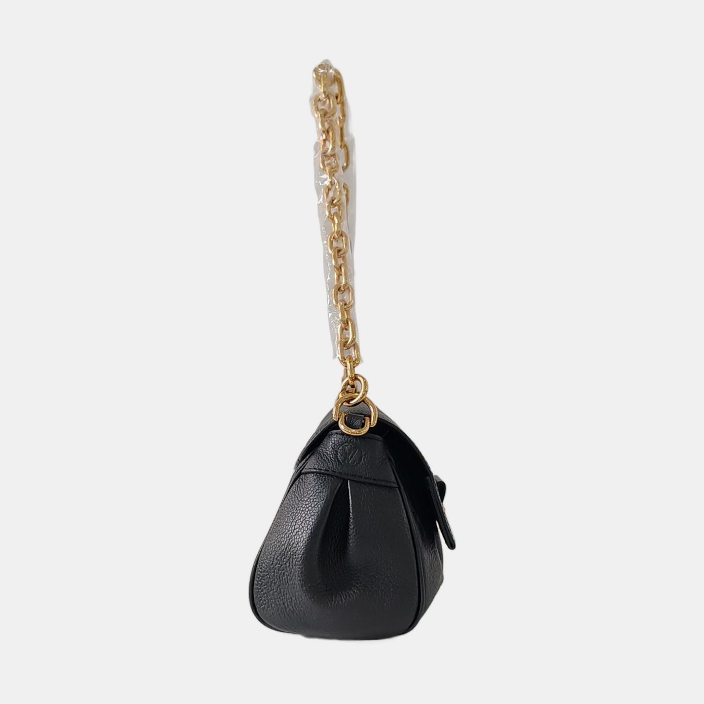 LOUIS VUITTON FAVORITE Black Leather Embossed Shoulder Bag Crossbody Bag 2 Detachable Straps Gold Hardware-(SKU)-963594020