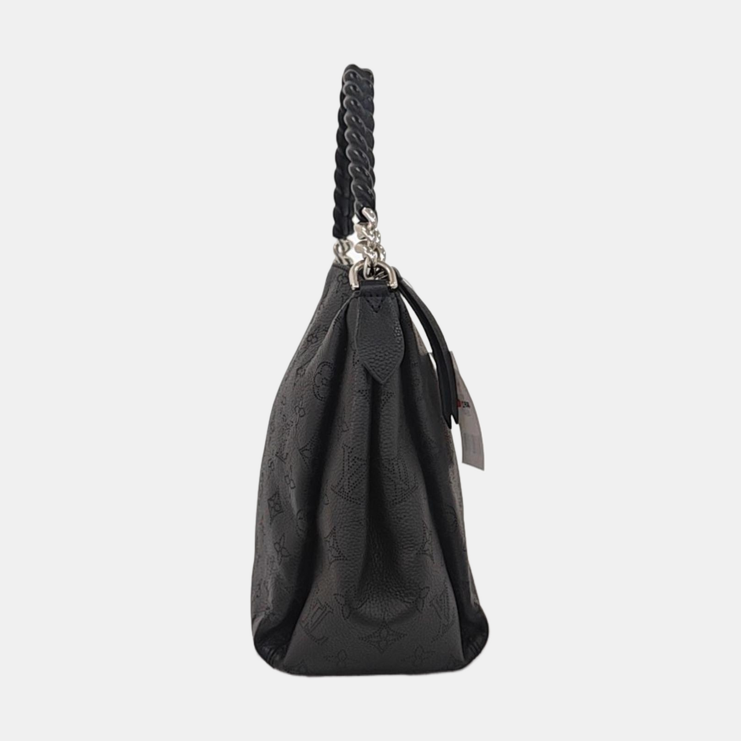 LOUIS VUITTON BABYLONE BB Black Calfskin Monogram Braided Shoulder Bag Tote Bag Silver Hardware Removable Strap-(SKU)-963487874