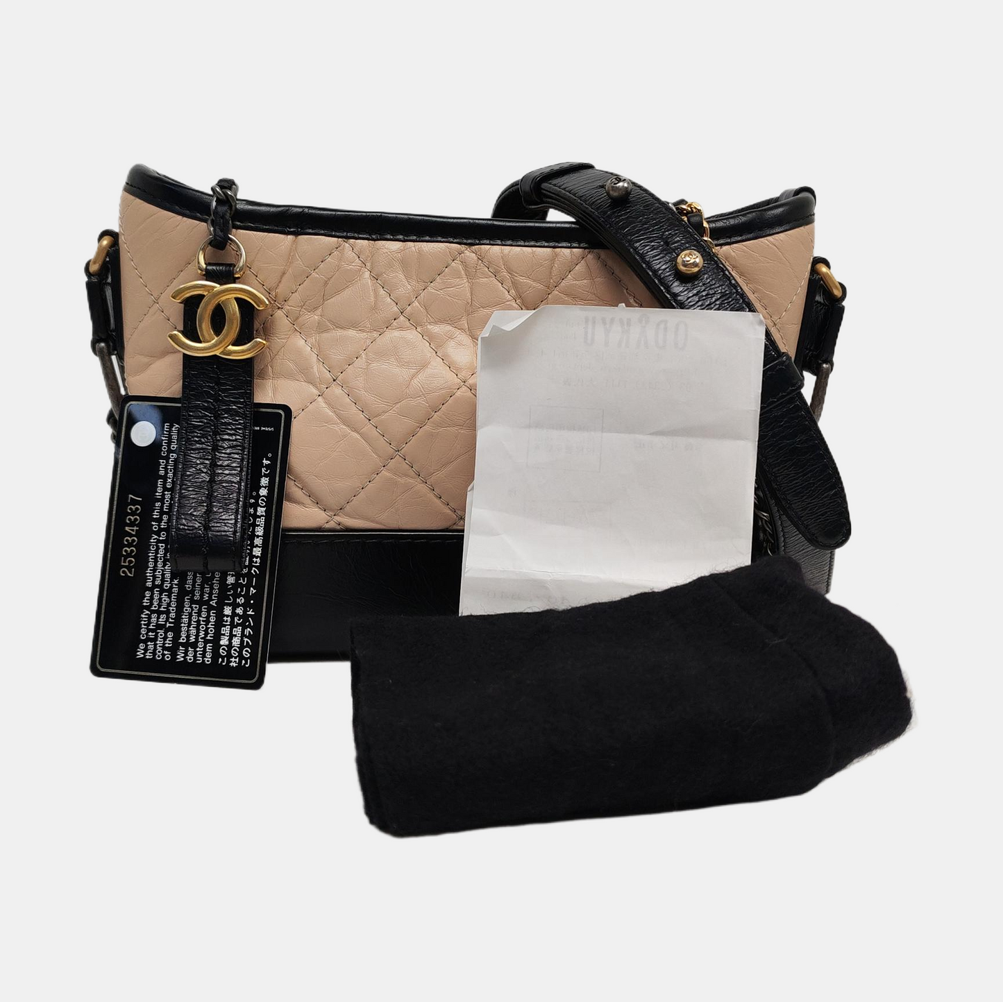 CHANEL GABRIELLE Small Beige Calfskin Quilted Crossbody Shoulder Bag Detachable Strap-(SKU)-962443270