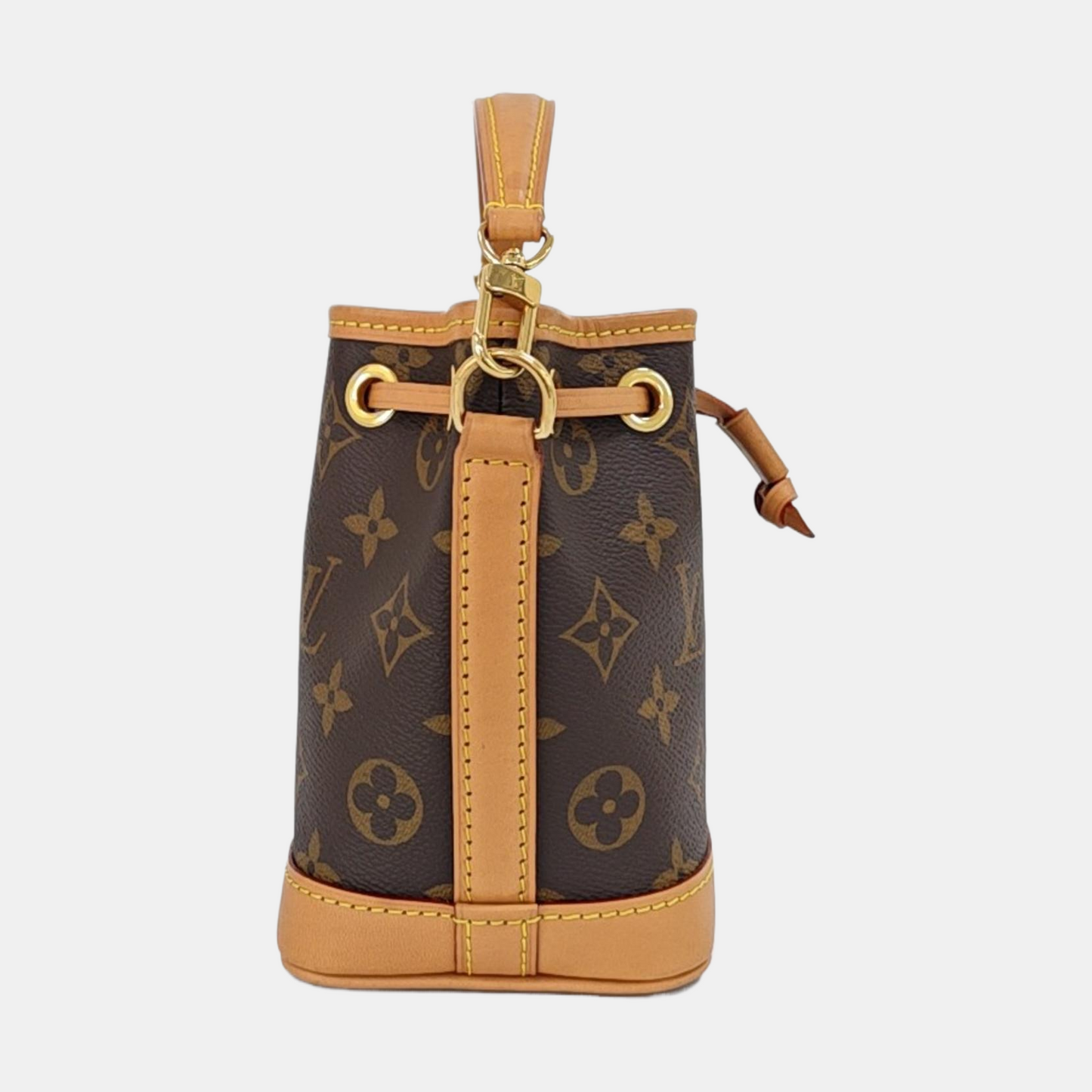 LOUIS VUITTON NOÉ Nano Brown Coated Canvas Monogram Vernis Bucket Bag Shoulder Bag Crossbody Handbag with 2 Detachable Straps-(SKU)-963381502