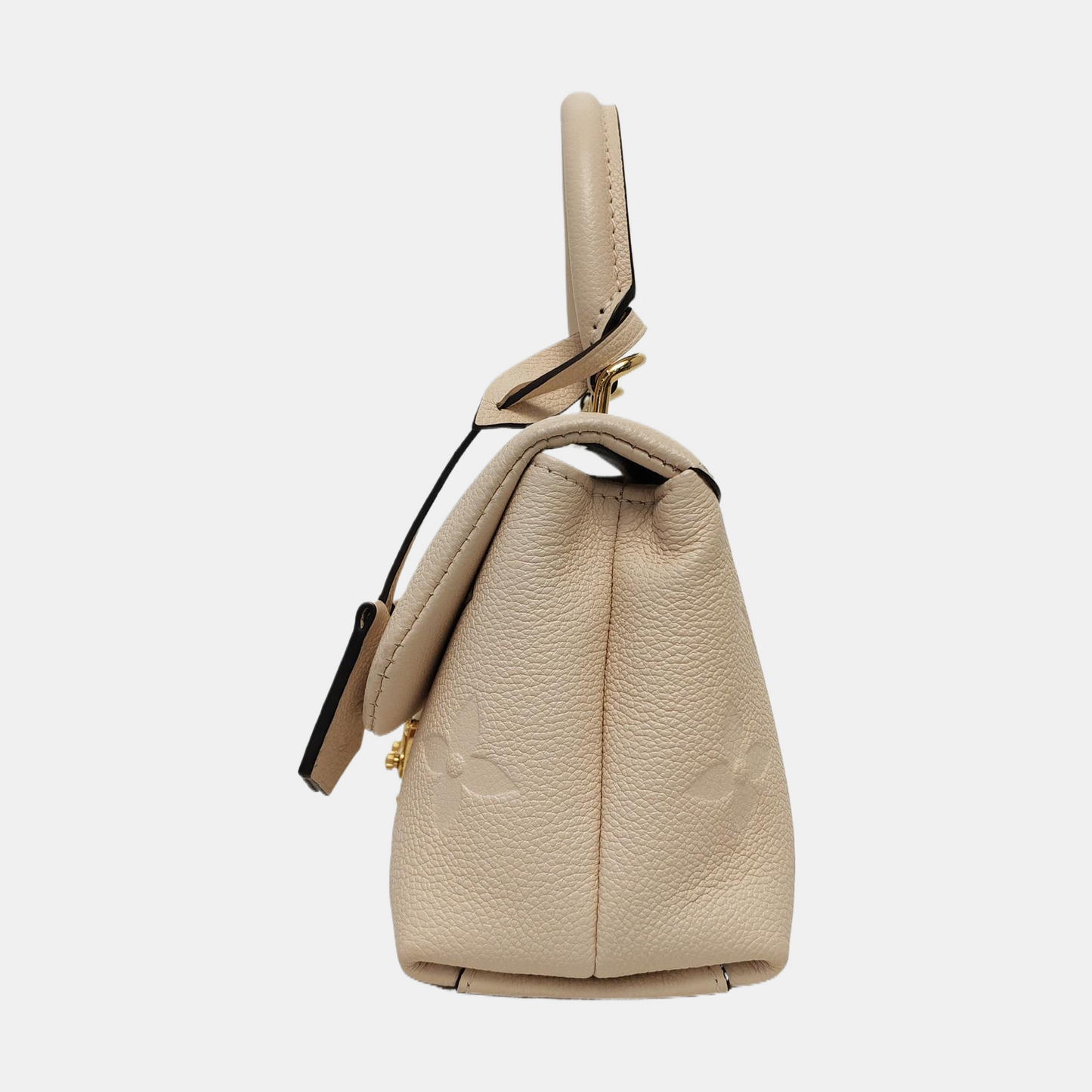 LOUIS VUITTON MADELEIN BB Beige Calfskin Quilted Crossbody Shoulder Bag Handbag Tote Bag Golden Hardware Removable Strap-(SKU)-963269885
