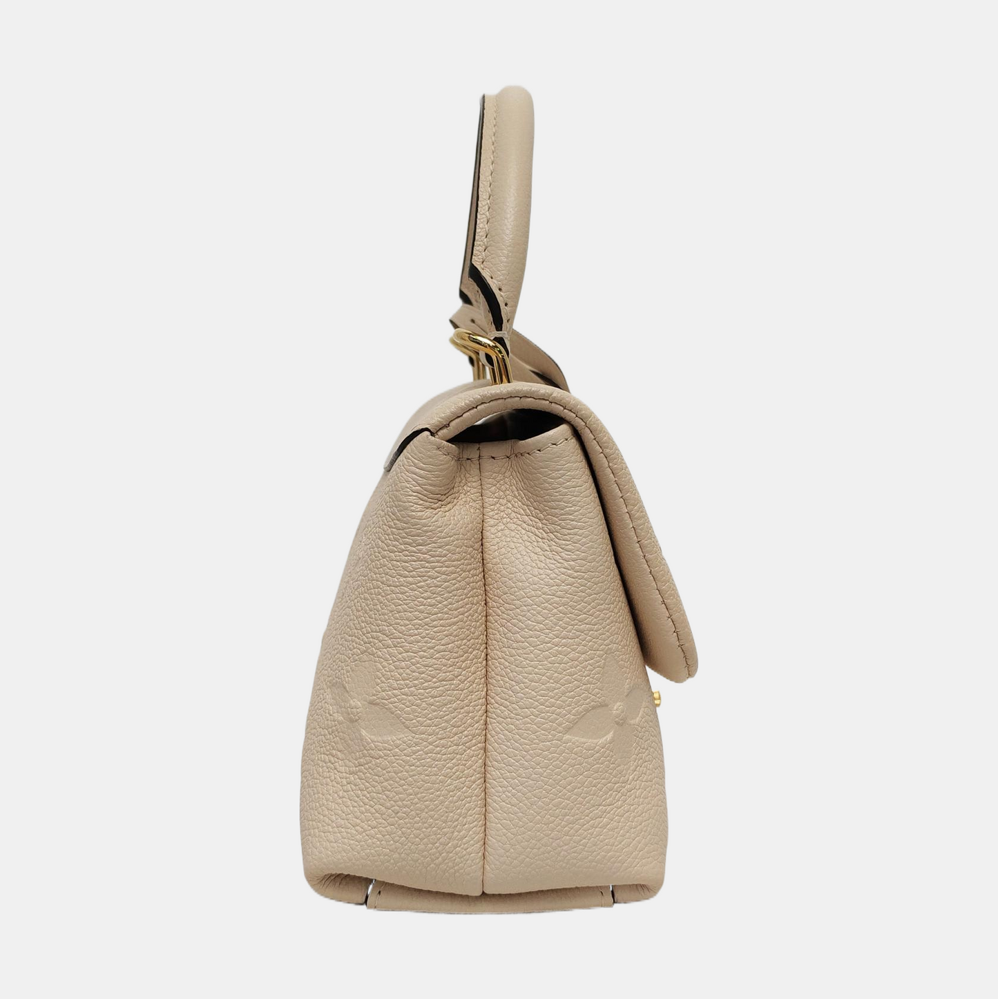 LOUIS VUITTON MADELEIN BB Beige Calfskin Quilted Crossbody Shoulder Bag Handbag Tote Bag Golden Hardware Removable Strap-(SKU)-963269885