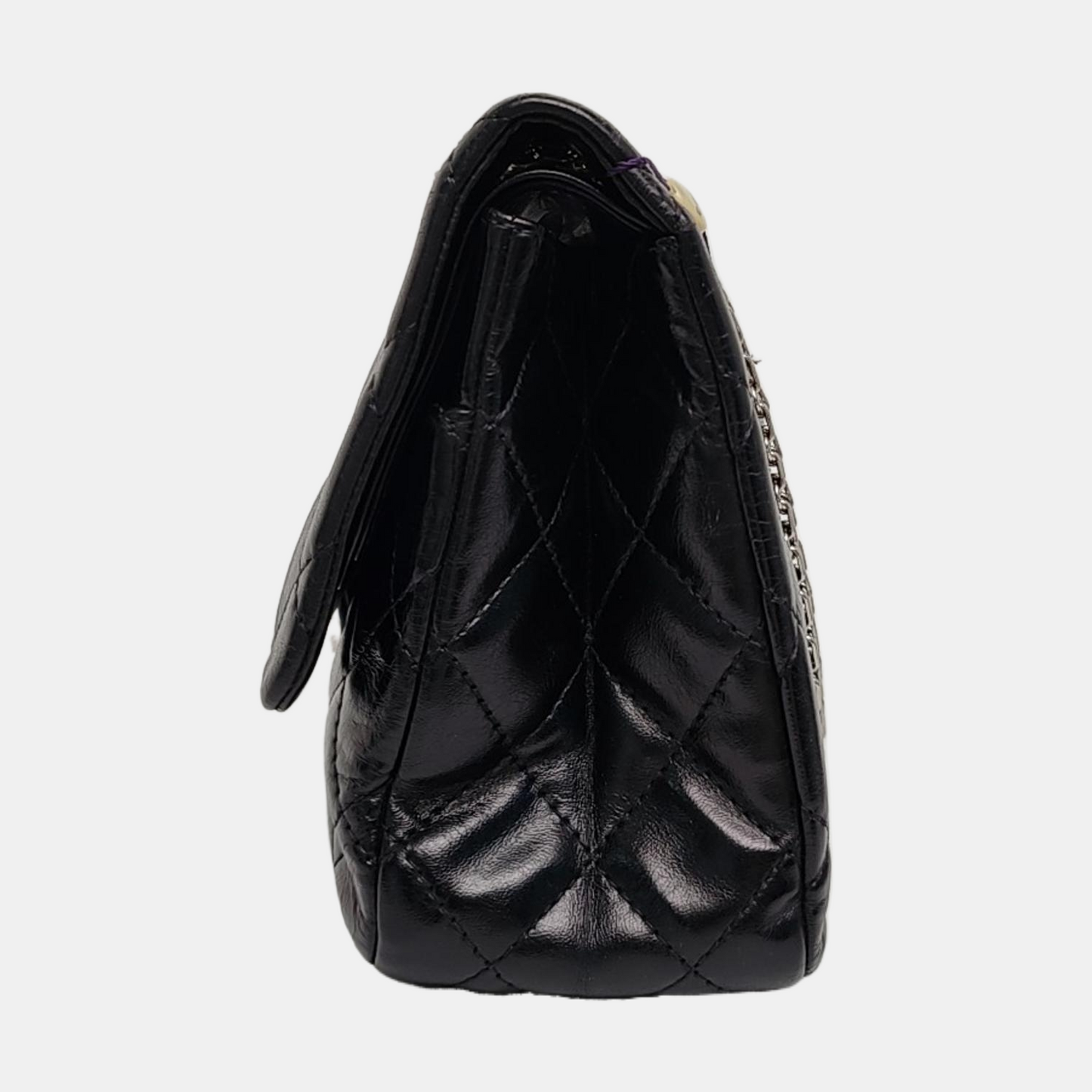 CHANEL 2.55 Maxi Super Large Black Lamb Leather Quilted Single Shoulder Bag Tote Bag Palladium Hardware 14 Clasp-(SKU)-963460572