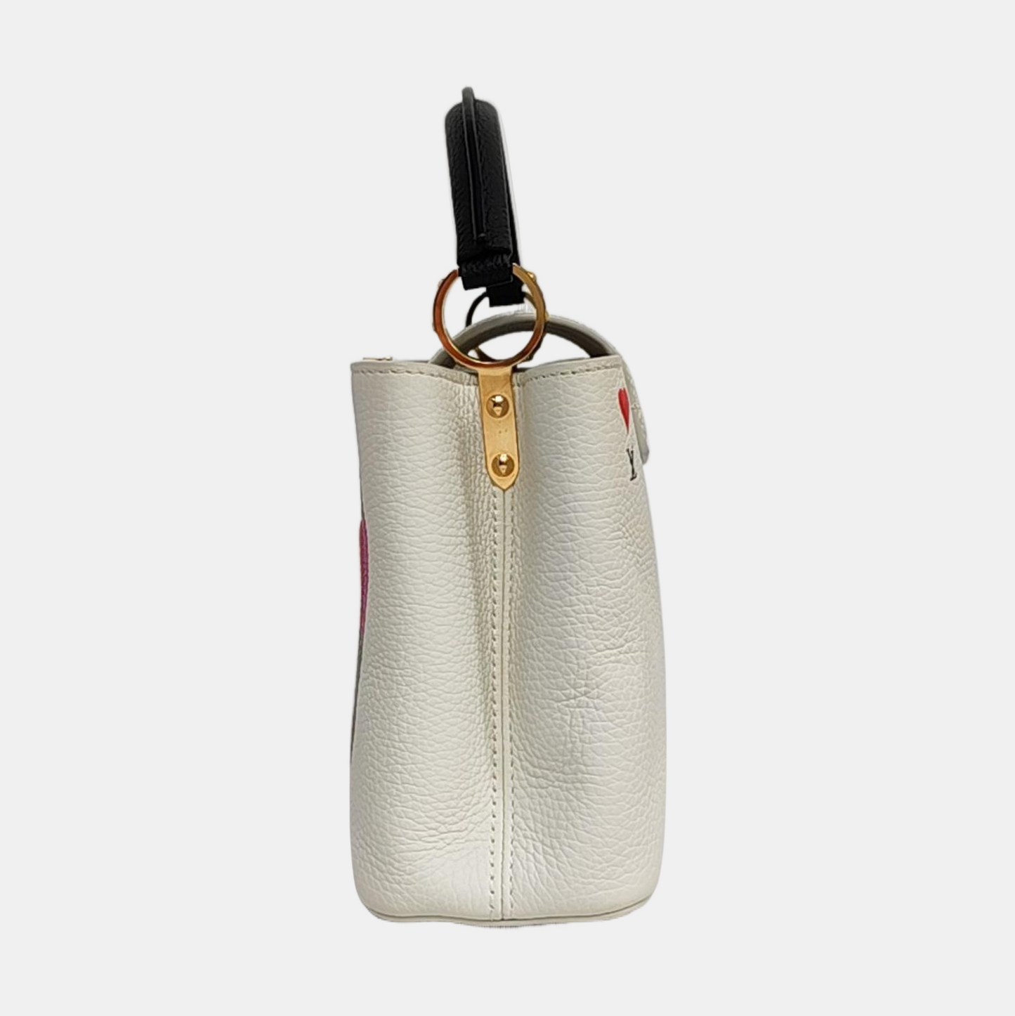 LOUIS VUITTON CAPUCINES BB White Calfskin Shoulder Bag, Handbag, Crossbody Bag with Detachable Strap-(SKU)-963553320