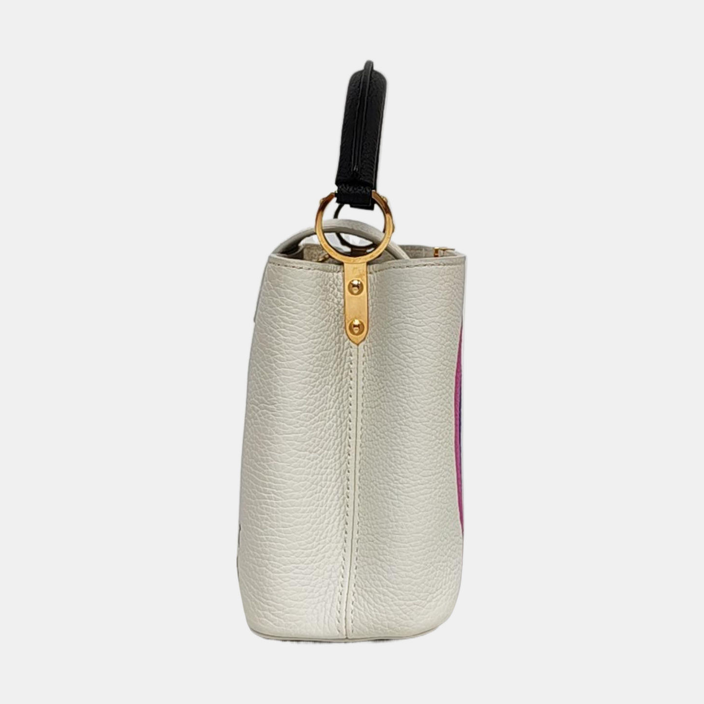 LOUIS VUITTON CAPUCINES BB White Calfskin Shoulder Bag, Handbag, Crossbody Bag with Detachable Strap-(SKU)-963553320