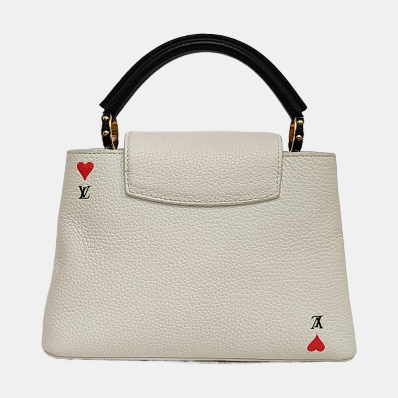 LOUIS VUITTON CAPUCINES BB White Calfskin Shoulder Bag, Handbag, Crossbody Bag with Detachable Strap-(SKU)-963553320