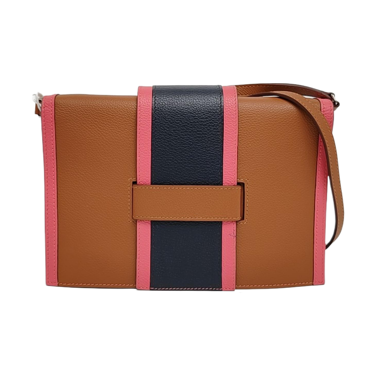 HERMÈS H Passant Gold Brown Evercolor Calfskin Quilted Crossbody Bag with Silver Hardware, Y, Detachable Strap-(SKU)-963487827